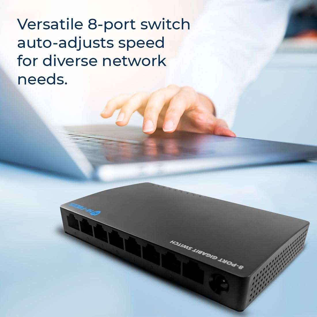 HI-Focus 8-Port 10/100/1000Mbps Gigabit Ethernet Switch | Reliable Switching Performance| RJ45 Connector | Switch Capacity: 16 Gbps/Network Switch (Black) 5