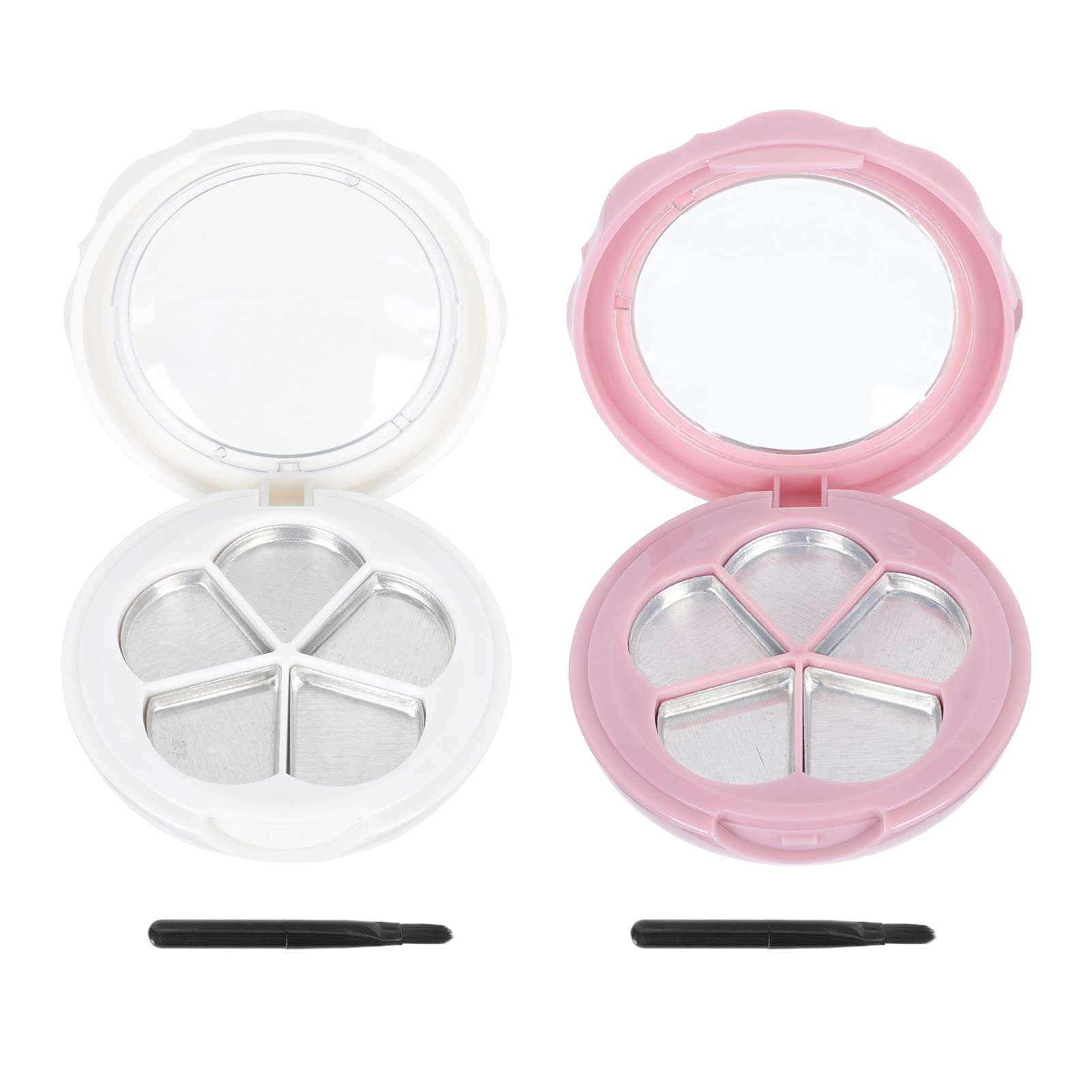 Beaupretty 2 Sets Empty Lipstick Palette with Mirror and Brush Refillable Eyeshadow Palette Box Cosmetics Storage Trays Containter for Lipstick Lip Balm Eyeshadow Blusher 1