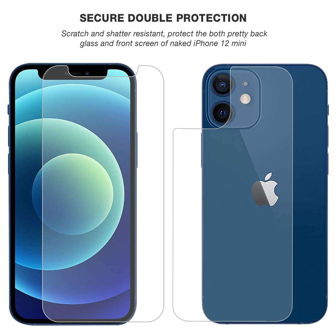 Casotec Hammer Proof Impossible Film Screen Protector [Not a Tempered Glass] Screen Guard for Apple iPhone 12 Mini (Front & Back) 3