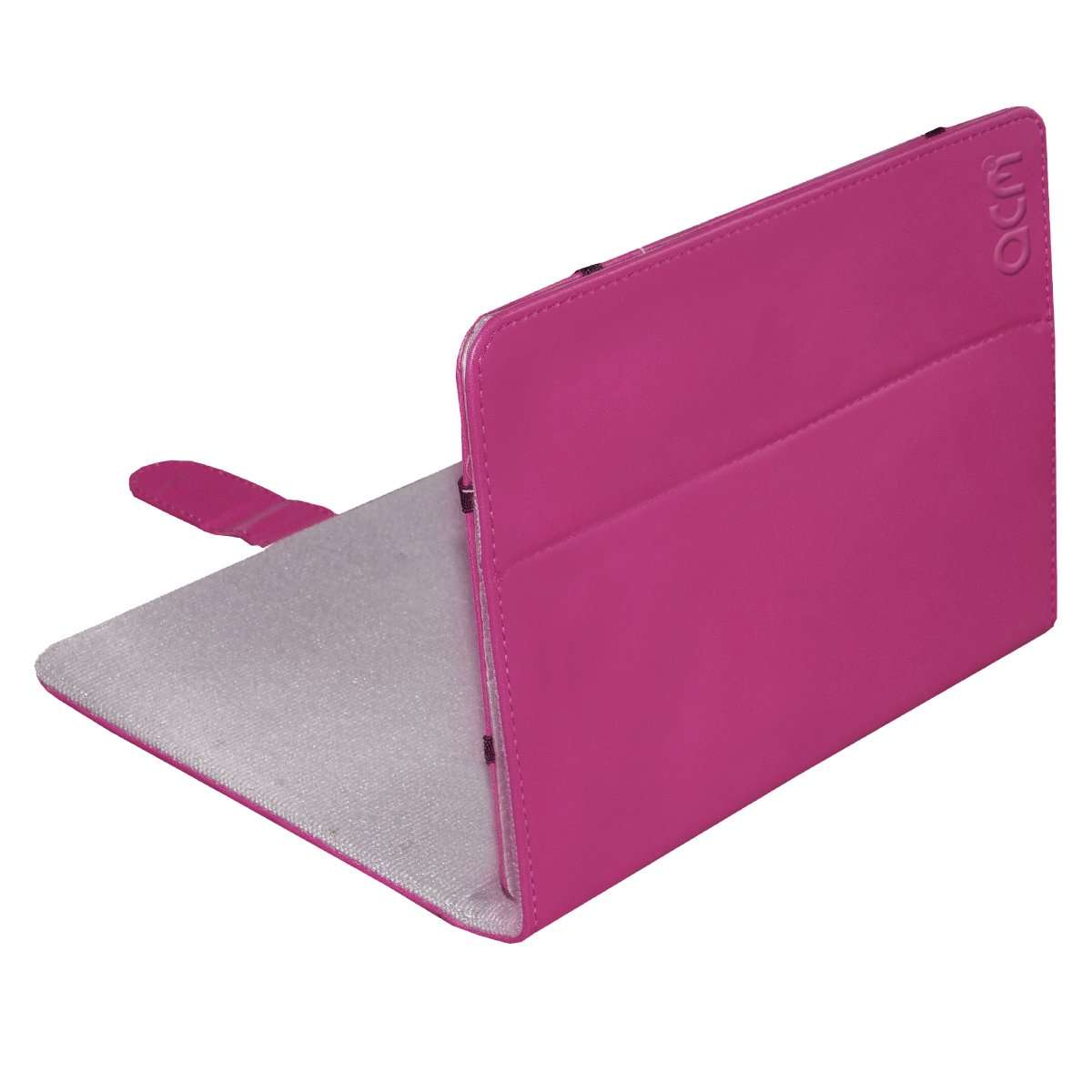 Acm Leather Flip Flap Case Compatible with Celkon Ct744 Tablet Cover Stand Pink 5