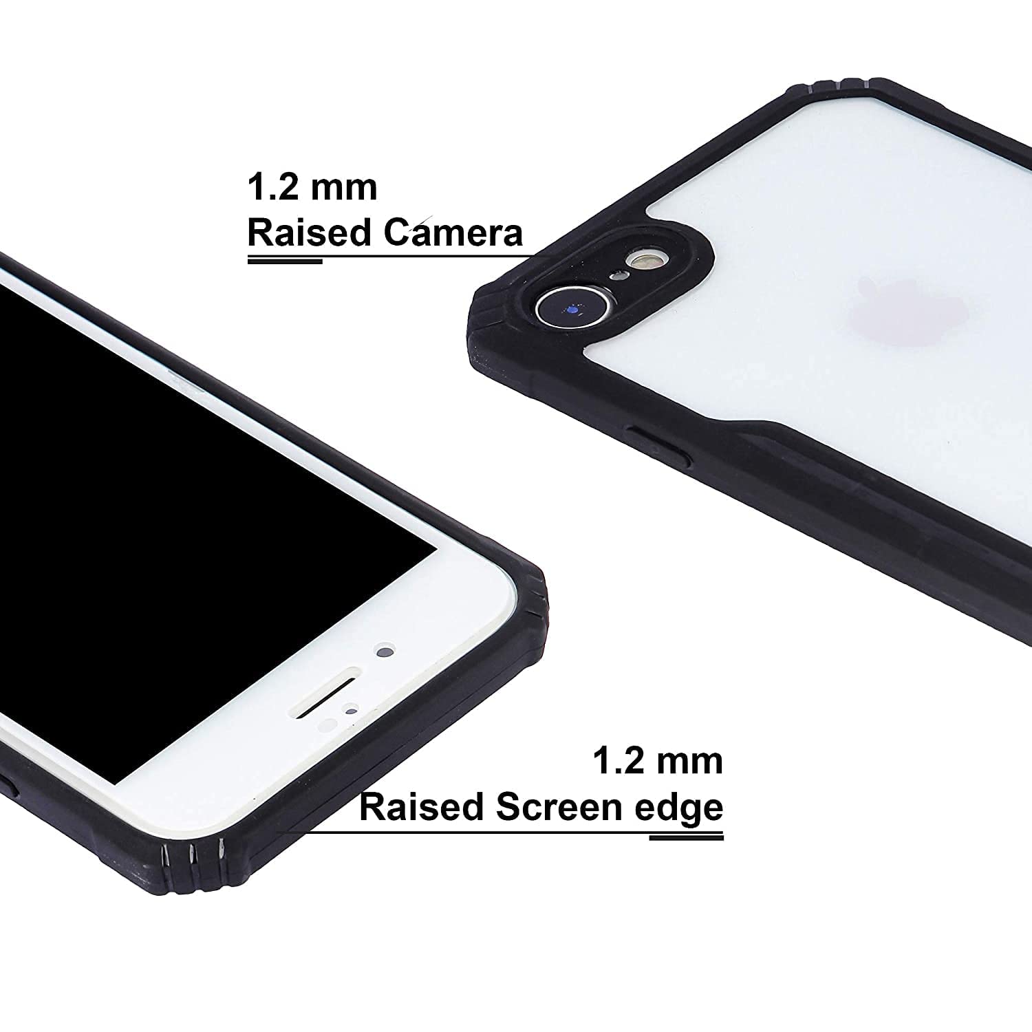 Plus Thermoplastic Polyurethane, Plastic Bumper Case with Clear Back Hard Panel Protective Case Cover for Apple iPhone 5 5s SE (Black) 3