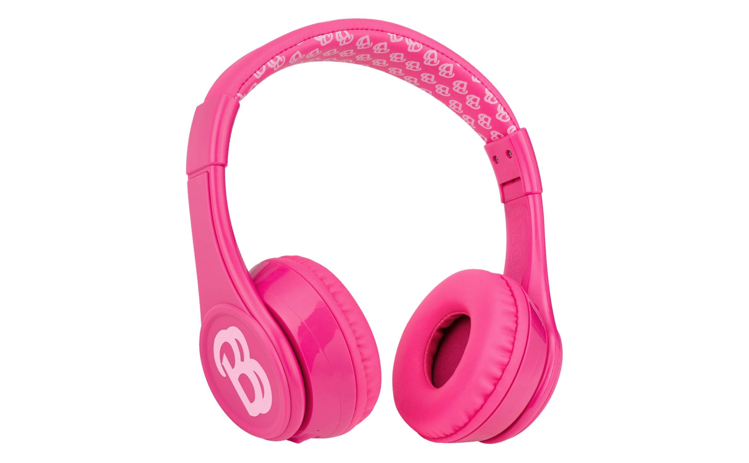 eKids Barbie Bluetooth Headphones, Pink Wireless Headphones with Microphone Includes Aux Cord, Volume Reduced Kids Foldable Earphones for School, Home, or Travel 1