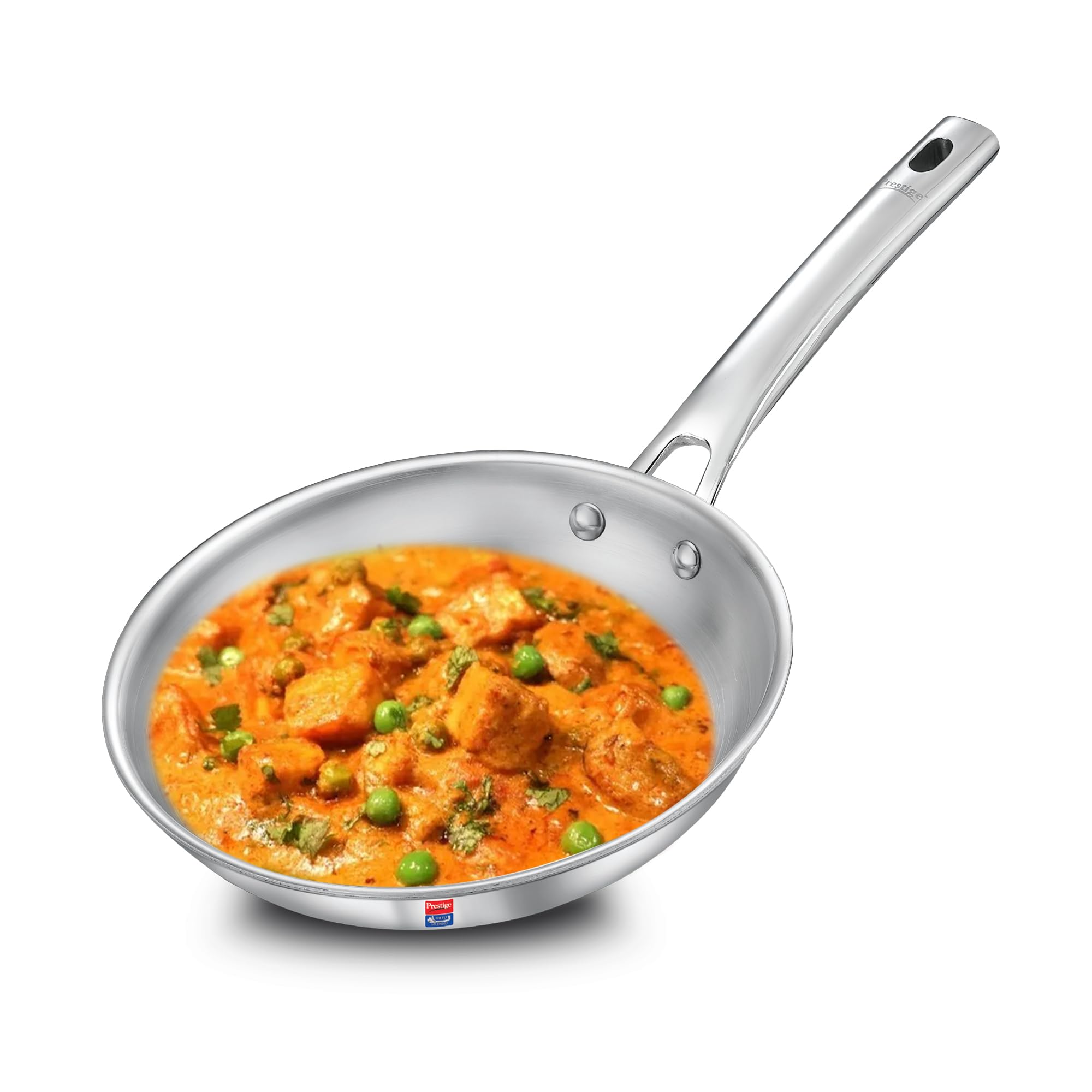 Prestige 20cm/1.0L Tri-Ply Stainless Steel Splendid Fry Pan| Gas and Induction Compatible |Even Heat Distribution| Thick Gauge Tri-Ply Body| 15 Year Warranty 1