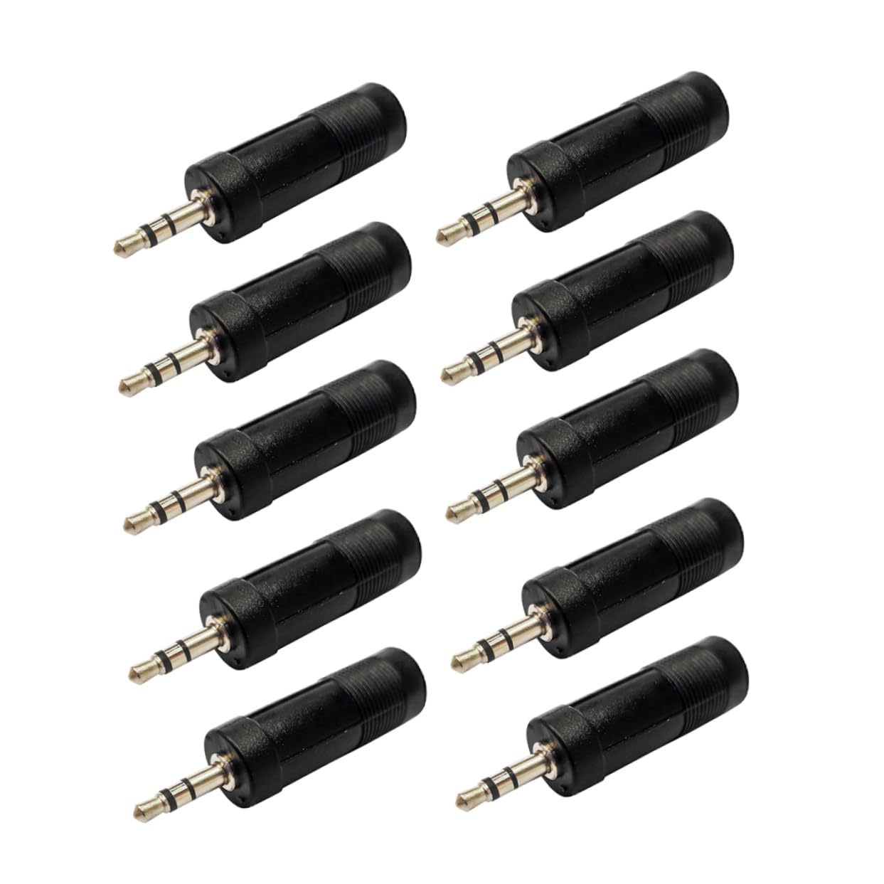 ETHZZLE 10Pcs to Microphone Adapter Female to Male Audio Frequency Adapter Black Audio Microphone Connector for Headphones and Mics 1