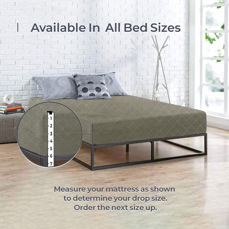 BSB HOME® Premium Cotton Mattress Cover/Protector with Zipper Chain|Provides All Around Protection with 360° Encasing |Diwan Size Bed - 72x48+6 inches (6 x 4 ft Mattress) - Pack of 1 - Grey 6