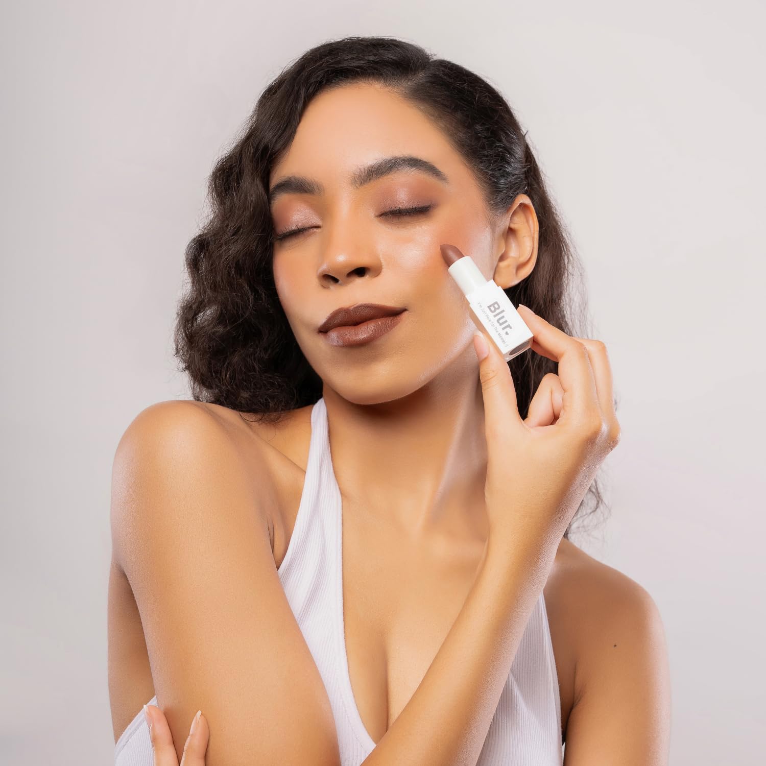 Blur India Creamy Deep Brown Lipstick|I'm Just Here For The Memes| All In 1 - Lipshade, Contour, Blush & Eyeshadow| Velvet Matte Formula|Super-Moisturizing, Hydrating, Long-Lasting | 20 ml 3