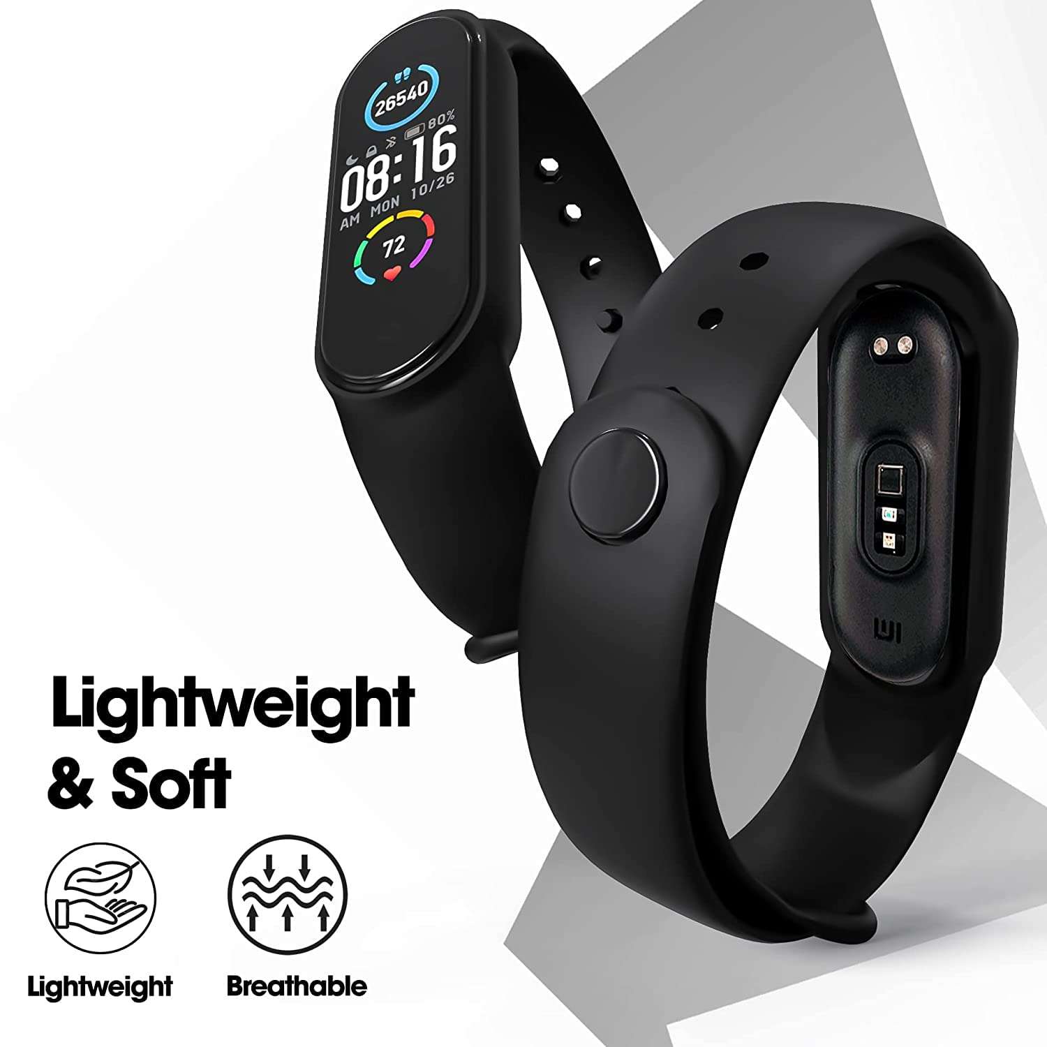 Sounce Adjustable Xiaomi Mi Band 5 Smartwatch Soft Silicone Strap Band Bracelet (Not Compatible with Mi Band 3 / Mi Band 4) 3