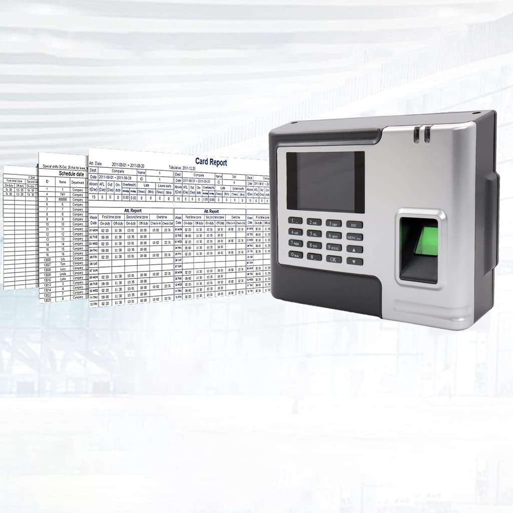 Biometric Fingerprint Time Attendance Machine, Salary Box Attendance System | Employees Checking-in Recorder with Build-in SSR Excel Software | 2.8 inch TFT Color Display | Capacity To Store 3000 Fingerprints | Transaction Capacity 60000 5