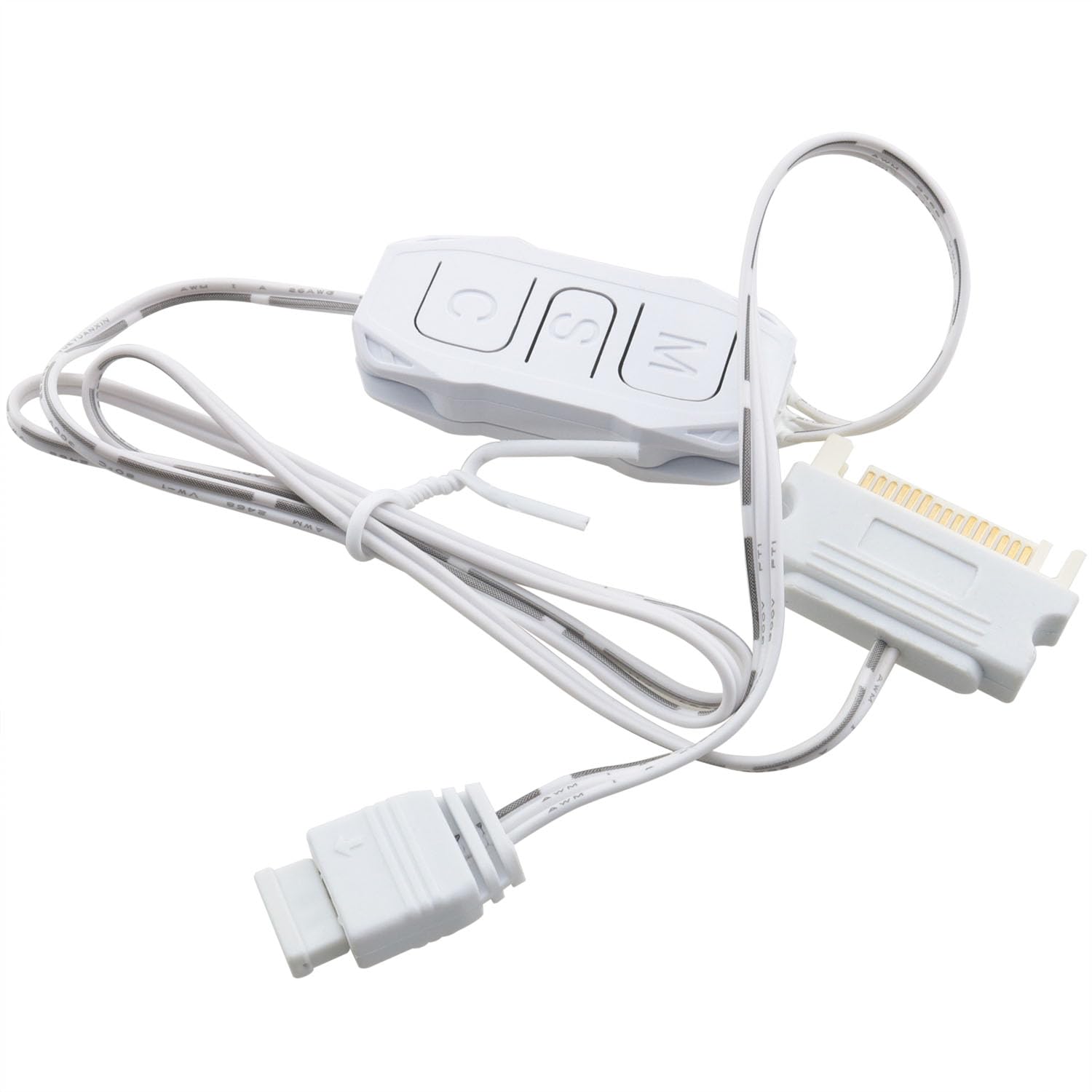 DGZZI ARGB PC Fan Controller 5V 3-Pin ARGB Controller Built in Light Effect Mode SATA for Power Supply Light Bar Lighting Board White 4
