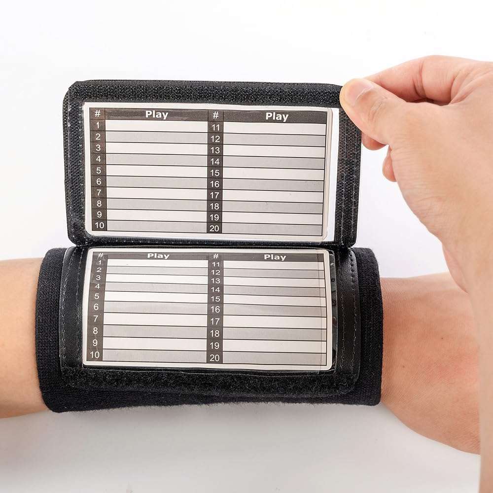 Adult Wrist Coach (20 Pack)- Playbook QB Wristband - Triple Windows Football Armband 4