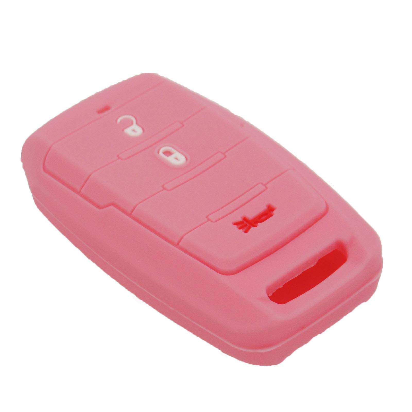 WEIBISS 2 Pack 3 Buttons Protective Rubber Smart Key Fob Shell Remote Cover Case Protector Wallet Keyless Jacket for 2019 2020 RAM 1500 OHT-4882056, Black Red 6