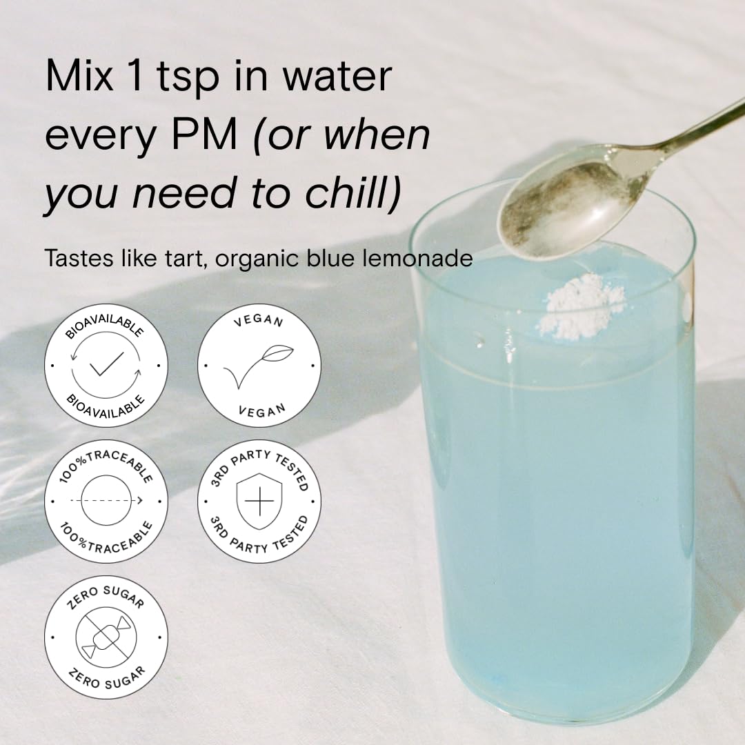 Moon Juice Magnesi-Om Magnesium Powder Supplement - Chelated Magnesium Complex + L-Theanine Blend for Rest, Relaxation & Regularity - Vegan, Non-GMO & No Sugar, Blue Lemon, 3.7 oz, 30 Sevings 3