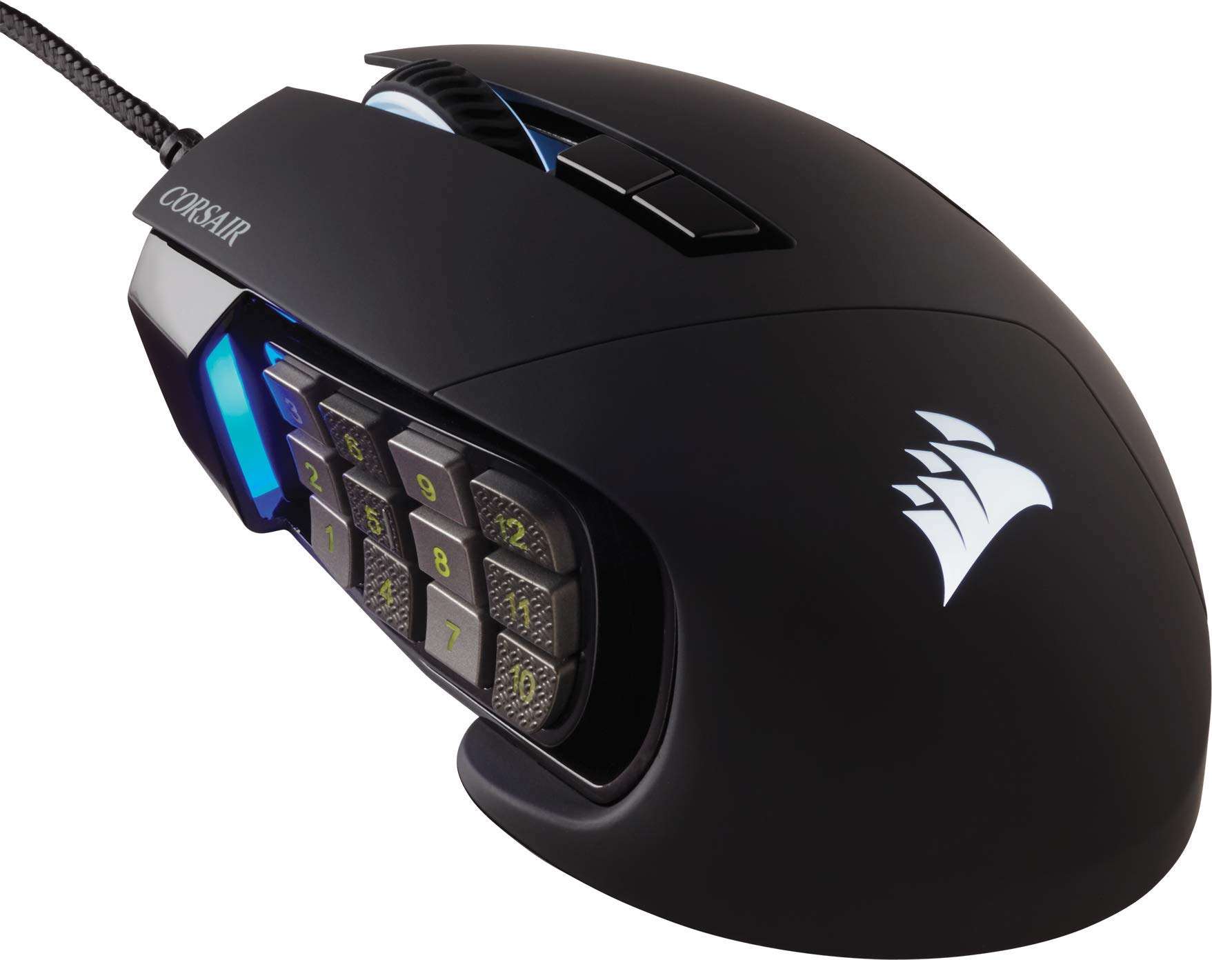 Corsair Scimitar Elite RGB Optical MOBA/MMO Gaming Mouse (18000 DPI Optical Sensor, 17 Programmable Buttons, 4-Zone RGB Multi-Colour Backlighting, Contoured Shape, On-Board Storage) - Black 2
