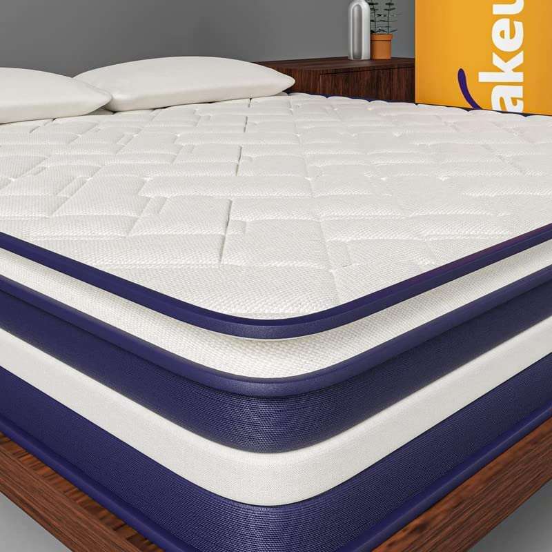 Wakeup Smart Tech Pillow Top Hybrid 8-inch Orthopedic Memory Foam and Pocket Spring Mattress (72x72x8 inch),King Size 5