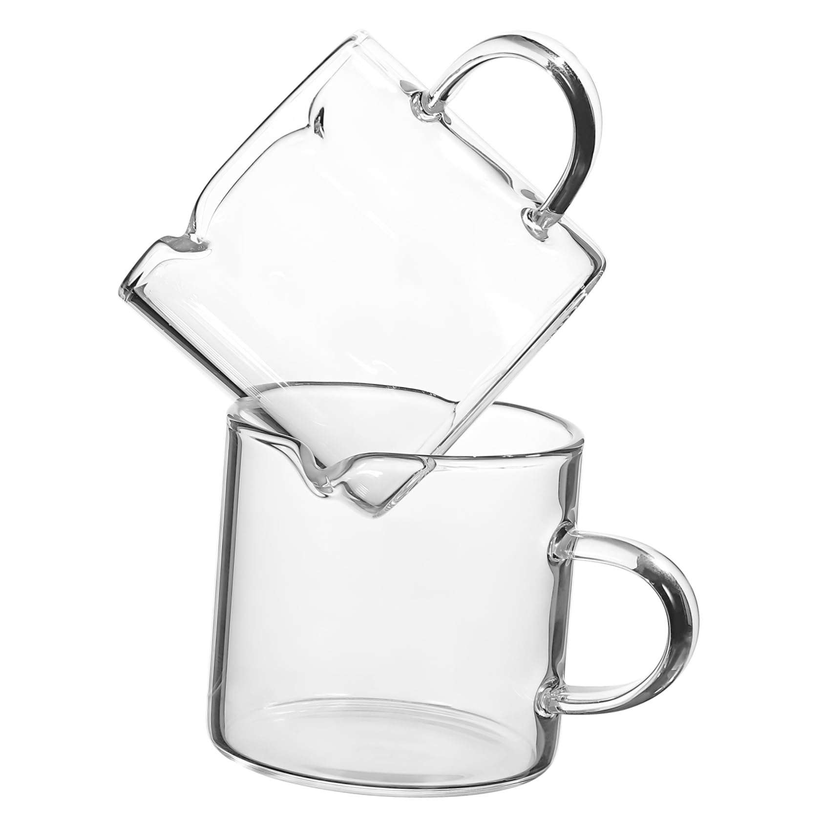 STOBAZA 3sets Coffee Cup Clear Espresso Cups Espresso Measuring Cup Cold Brew Syrup Dispenser Milk Tea Coffee Syrup Bottle Espresso Pour Cup Milk Frothing Pitcher Oil Dispenser Spout 2pcs*3 4