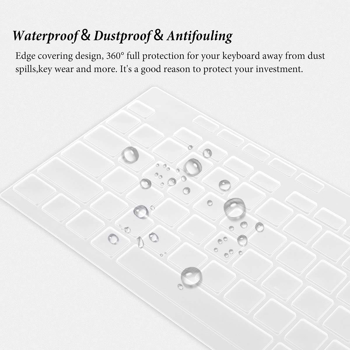 Saco Keyboard Silicone Skin Cover for ASUS ROG Strix G15 2021 Gaming Laptop 15.6", ASUS ROG Strix G15 G513 G513QR G513QR-ES96 [Not Fit for 2020 ASUS ROG Strix G15] 15.6 inch Laptop - Transparent 4