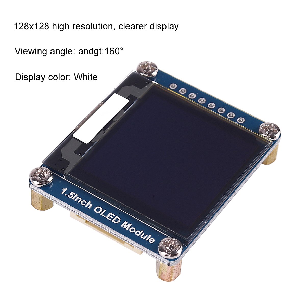 MakerFocus I2C OLED Display Module 1.5inch OLED Module 128x128 Pixel SSD1327 with SPI/I2C Interface DC 3.3V / 5V, 16-bit Grey Level and Internal Controller for Ar duino/Raspberry/Jetson Na no/STM32 5