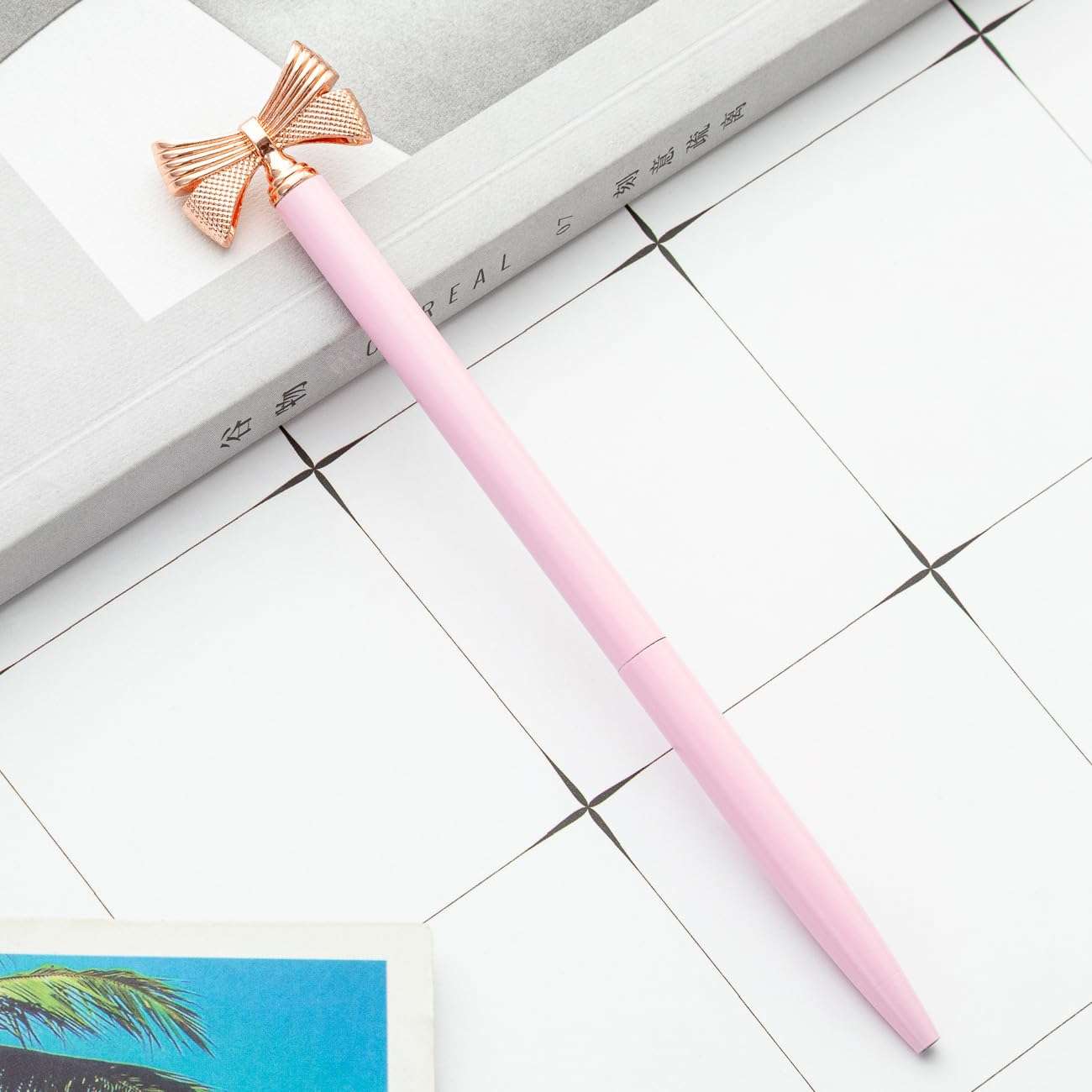 SIPLIV 10 Pcs Metallic Ballpoint Pens Set Crystal Diamond Glitter Pens for Journaling Black Ink Pretty Cute Fancy Stationery Gifts for Women Girls Home Office Desk, Pink 6