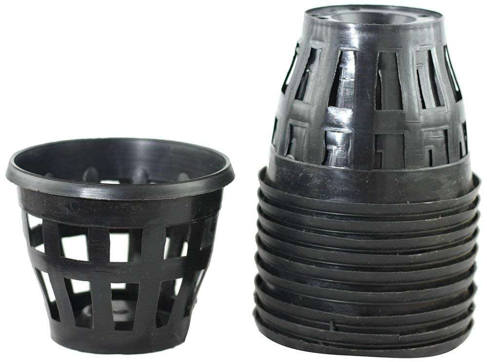 M-Tech Gardens Plastic Hydroponic & Orchid Plant Pot, (5" Diameter x 4" Height) (10) 3