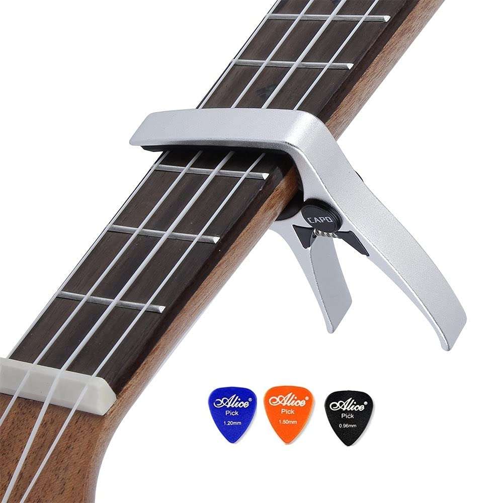 Professional Ukulele Capo, Mini Size 4 String Guitar Capo, (SILVER) 2