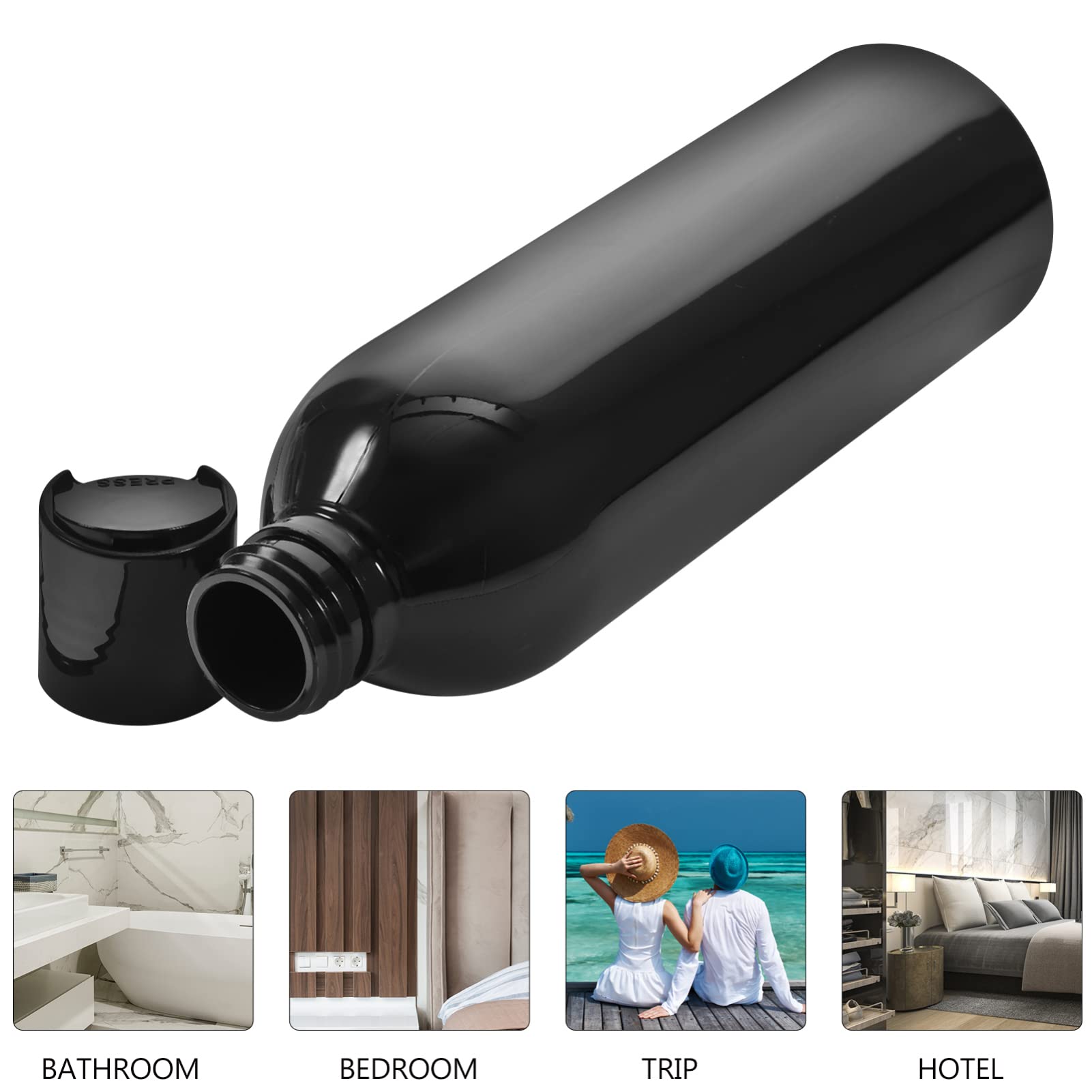 6pcs 250ml Plastic Empty Bottles Press Type Lid Travel Bottles Refillable Containers for Shampoo Lotion /974 6
