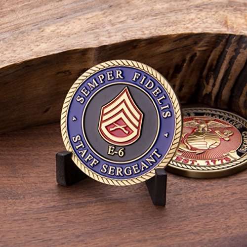 Marine Corps E6 Challenge Coin! USMC SSgt Rank Military Coin. Staff Sergeant Challenge Coin! Designed by Marines for Marines - Officially Licensed Product! 4