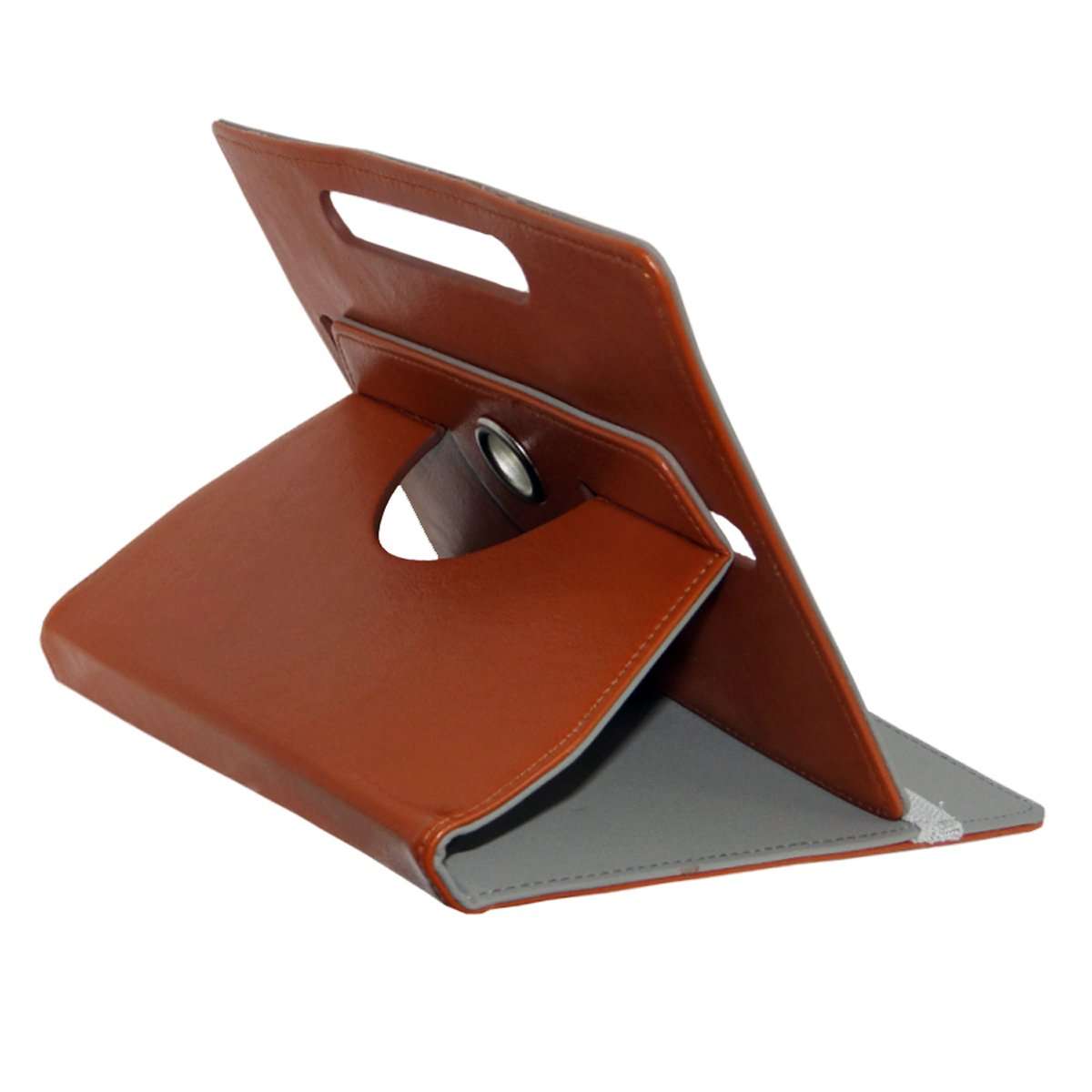 Acm Rotating Leather Flip Case Compatible with Datawind Moregmax 4g7 Tablet Cover Stand Brown 6