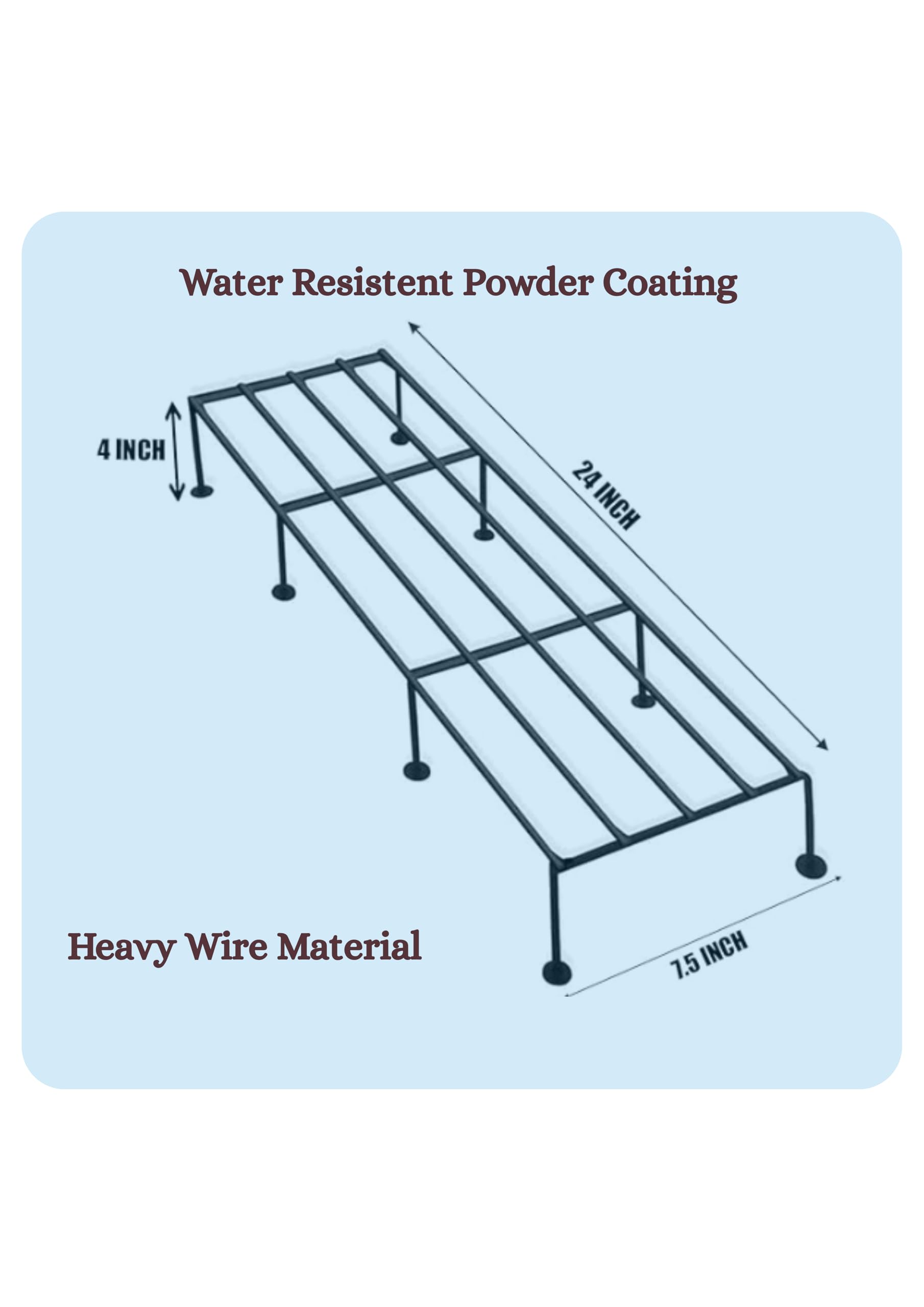 URBANMAALI Rectangular Metal indoor Outdoor Planter Stand, Flower Pot Rack for Home, Garden, Balcony - 24 inches (Black, Pack of 4) 5