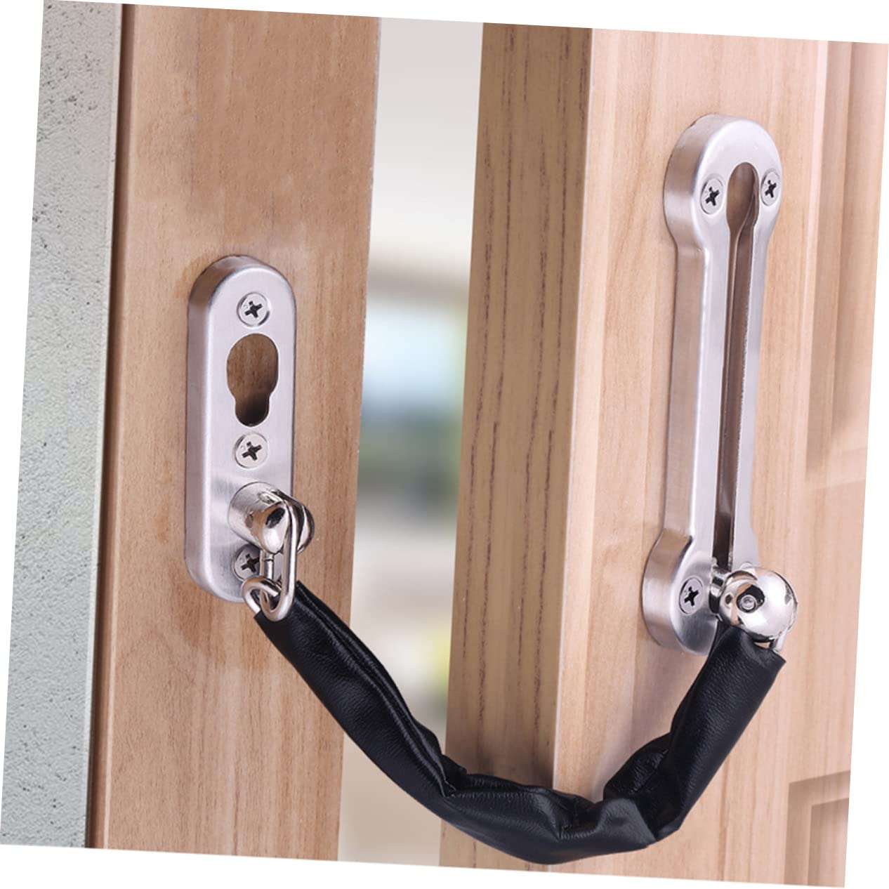 jojofuny Cabinet Latch Safety Door Locks from Inside Door Locks for Front Door Chain Lock for Front Door Chain Lock for Metal Door Stainless Steel Chain Cable Security Chain Lock Bolt Heavy 3