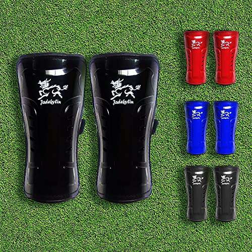 Jadekylin 2 Pairs of Soccer Shin Guards for Ages 4-8 (Black, 6 inch) 4