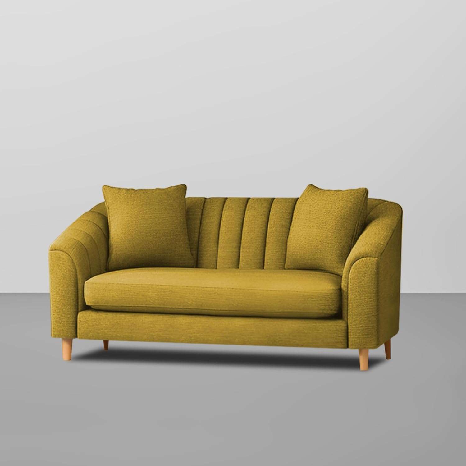 Casaliving Doraldo 2 Seater Sofa Set for Living Room (Yellow Colour Fabric) Premium Fabric Sofa… 4