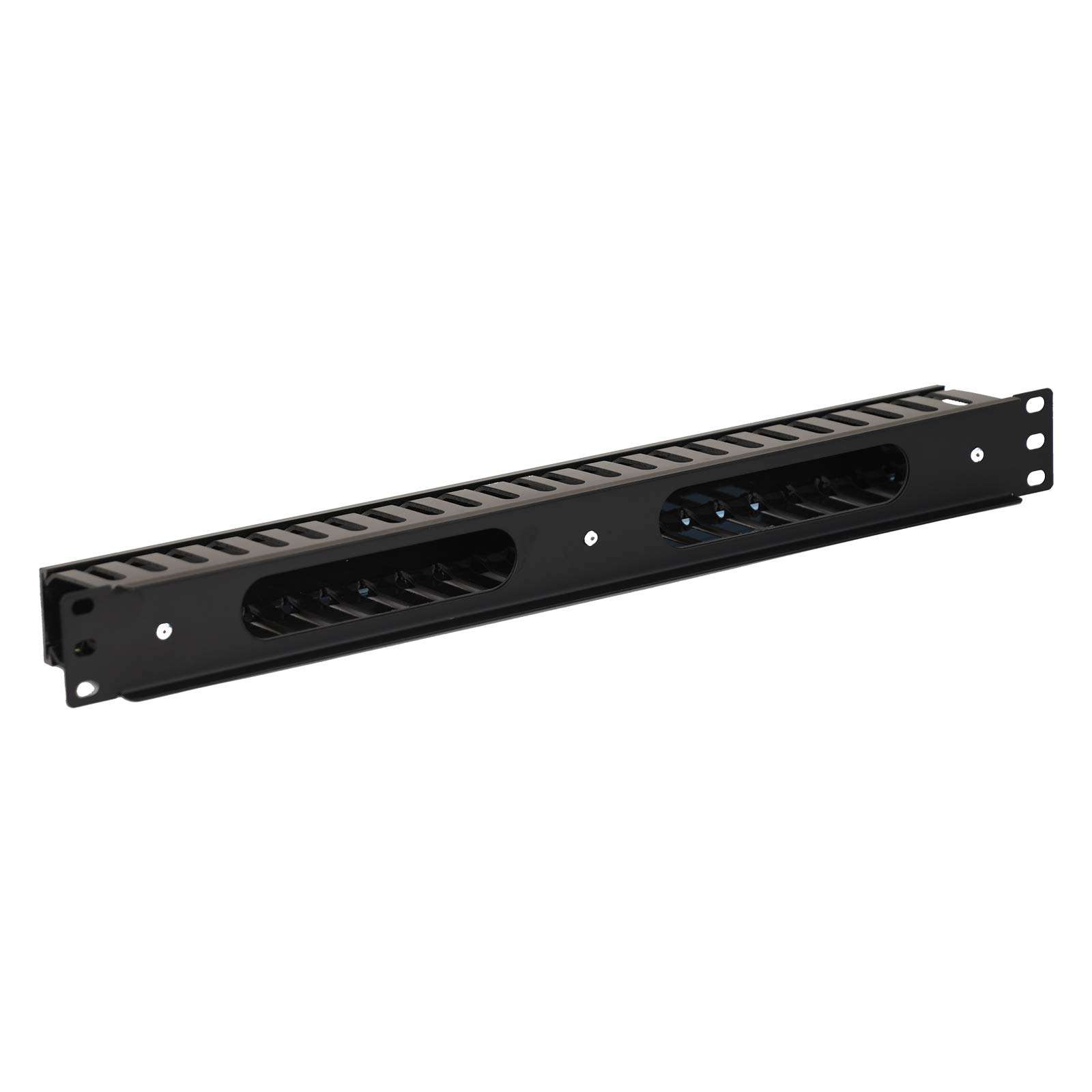Aeons 1U Horizontal 19-inch Server Rack Mount Cable Management Raceway Duct Panel Cover Plastic Black 4-Pack 5