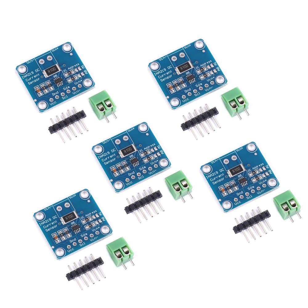 Teyleten Robot MCU-219 INA219 I2C interfaces Zero-Drift bi-Directional Current/Power Monitoring Sensor Module for Arduino Raspberry Pi 5pcs 1