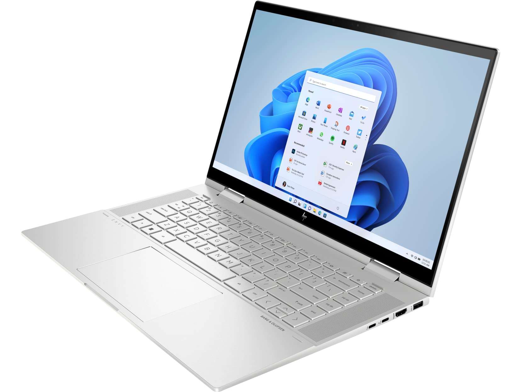 HP Envy X360 15 2-in-1 Laptop 15.6" FHD IPS Touchscreen 12th Generation Intel 12-Core i5-1240P (Beats i7-1165G7) 8GB RAM 256GB SSD Backlit Keyboard Thunderbolt USB-C B&O Win11 Silver + HDMI Cable 6