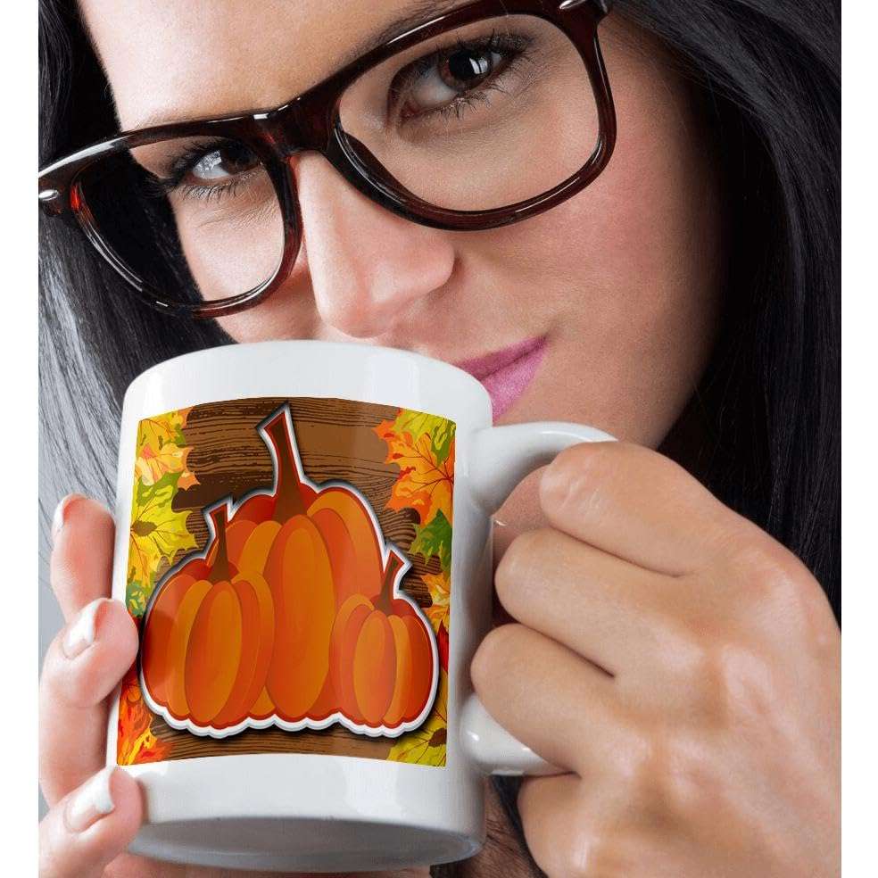 3dRose Coffee Mug, Size - 11oz - Group of Pumpkins Designs Thanksgiving - Holiday Themes - funny coffee cup gift 2