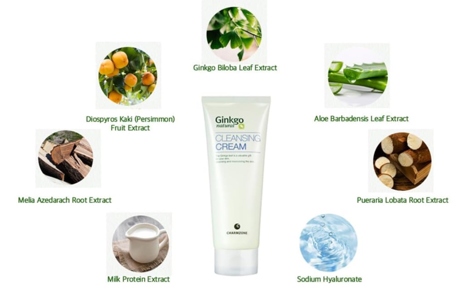 CHARMZONE Ginkgo Natural Cleansing Cream Makeup Remover, Deep Facial Cleanser for All Skin Types, Gentle Hydrating Korean Cleanser with Ginkgo Leaf Extract, Non-Greasy Rinse-Off, 7.06 oz K-Beauty 4
