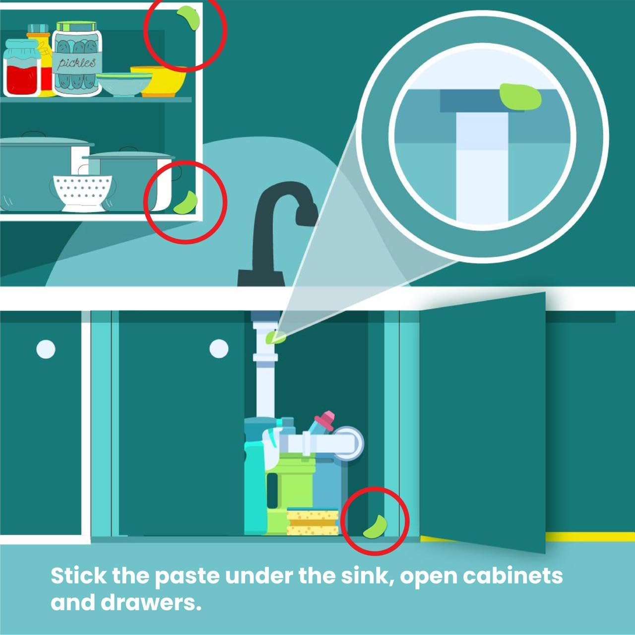 EXIT NO ENTRY Herbal Cockroach Vanisher Dough, 150 Gram (Pack Of 3, 50 Gram Each) | Odourless | Eco-Friendly | Cockroach Repellant | Pet Safe 6