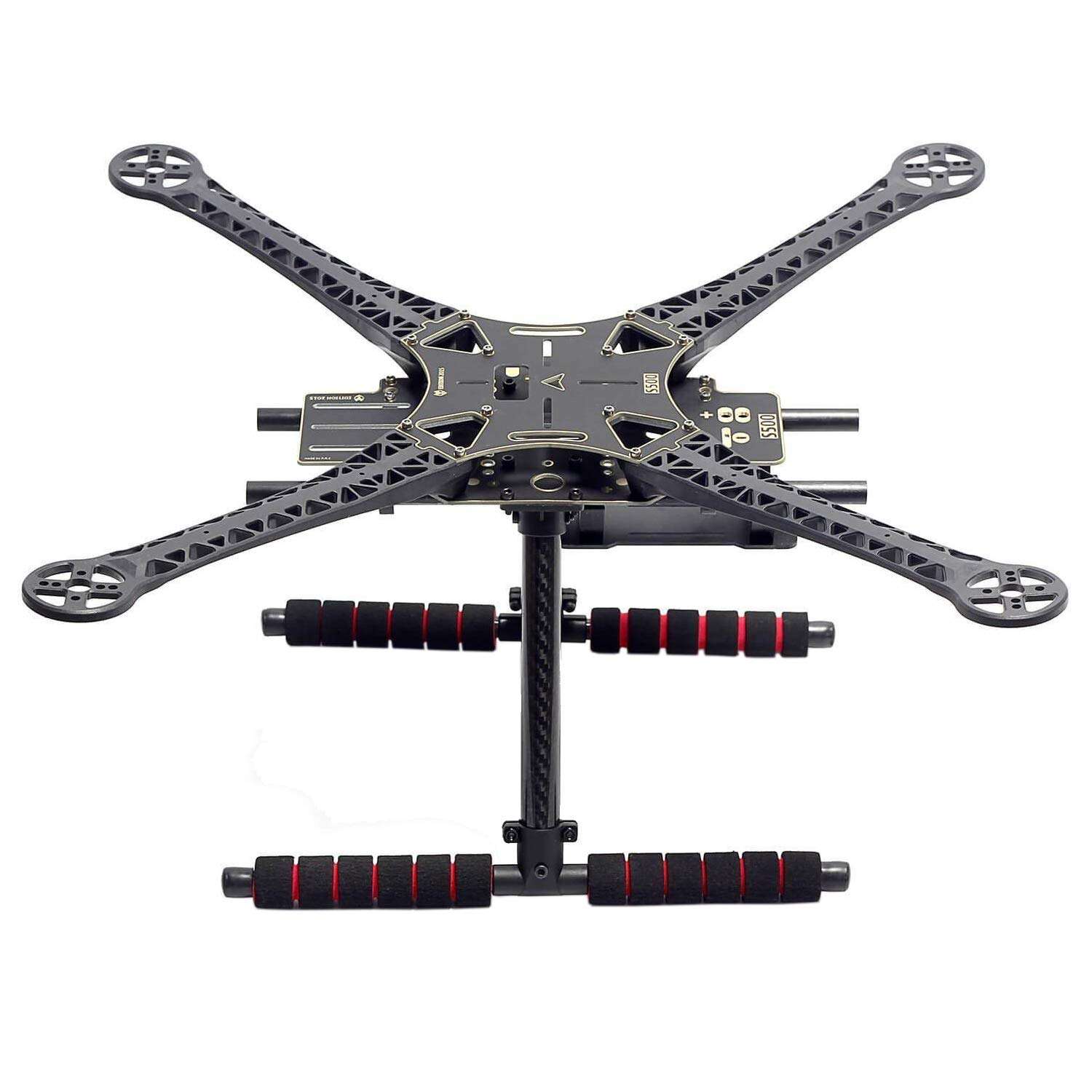 S500 RC Quadcopter Fuselage Frame Kit PCB Version with Carbon Fiber Landing Gear Skide Kits & 2PCS XT60 XT-60 Male to Female Battery Connector Adapter with JST Cable 5