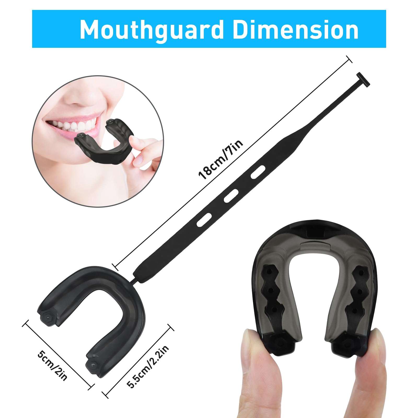 4Pack Football Mouth Guard, Soft Youth Mouth Guard Football Mouthpiece, Professional Sports Mouth Guard for Boxing, Basketball, MMA, Lacrosse and Hockey 5