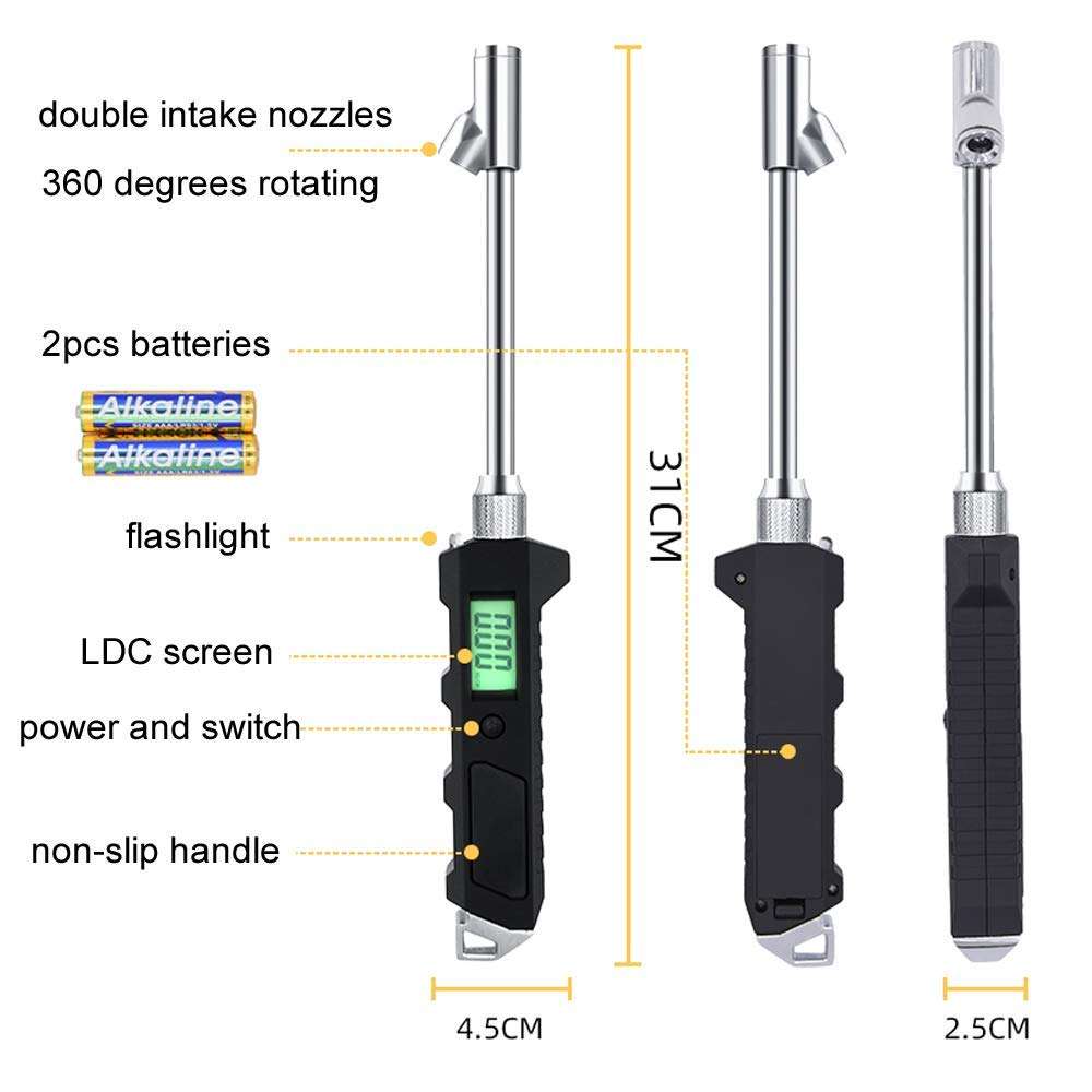 Digital Tire Pressure Gauge 230 PSI Professional Accessories for SUV RV Truck and Normal Cars with Accurate Measurement (0-15 Bar) and Non-Slip Grip 3