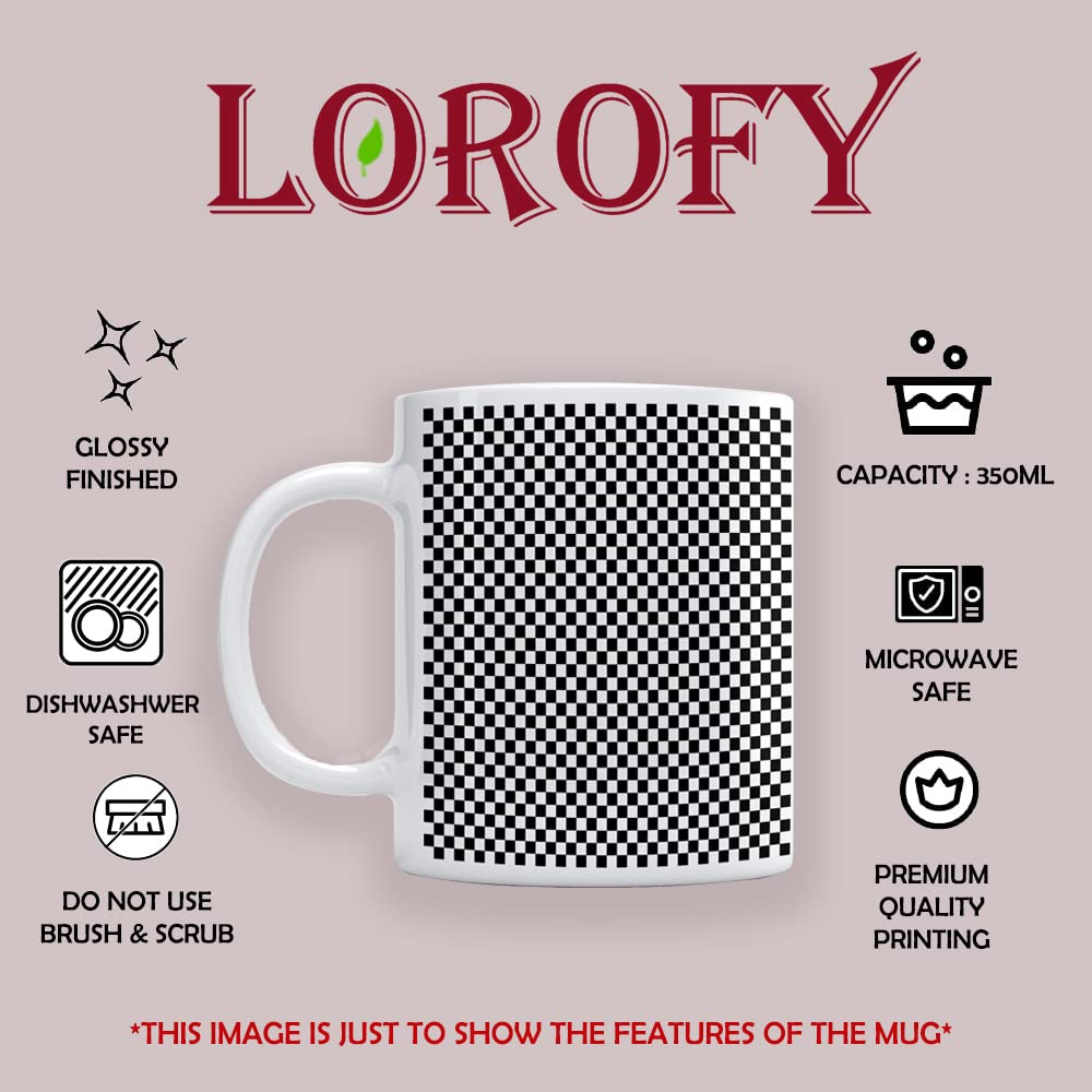 LOROFY Name Spandana Printed Green & Pink Beautiful Floral Design White Ceramic Coffee Mug (350ML) 5