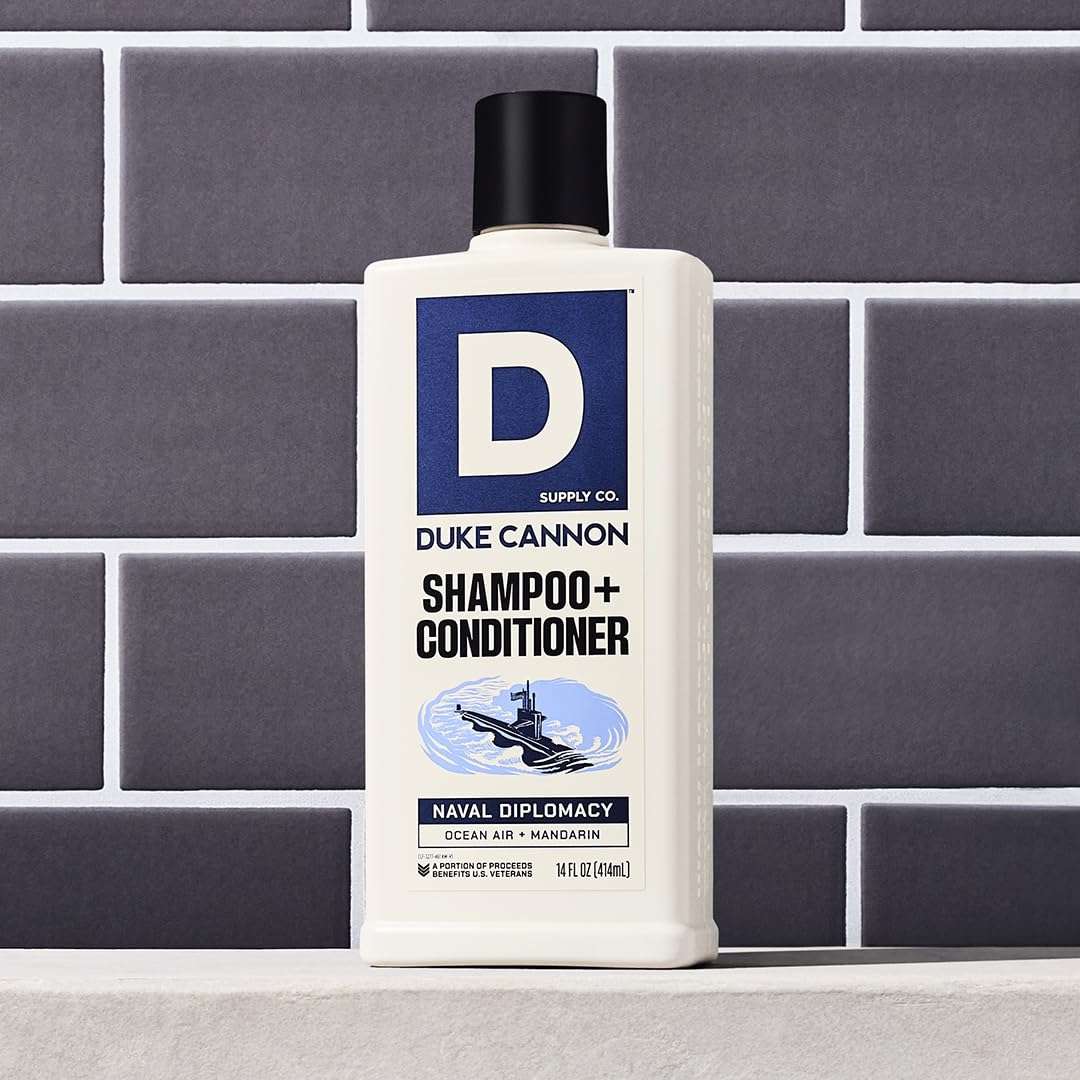 Duke Cannon Supply Co. 2-in-1 Hair Wash - Masculine Scent - Gentle Cleansing Hair Wash For Men - Stimulating Hair Shampoo & Conditioner - Strengthens Hair - Naval Diplomacy - 2 Pack (14 oz) 5