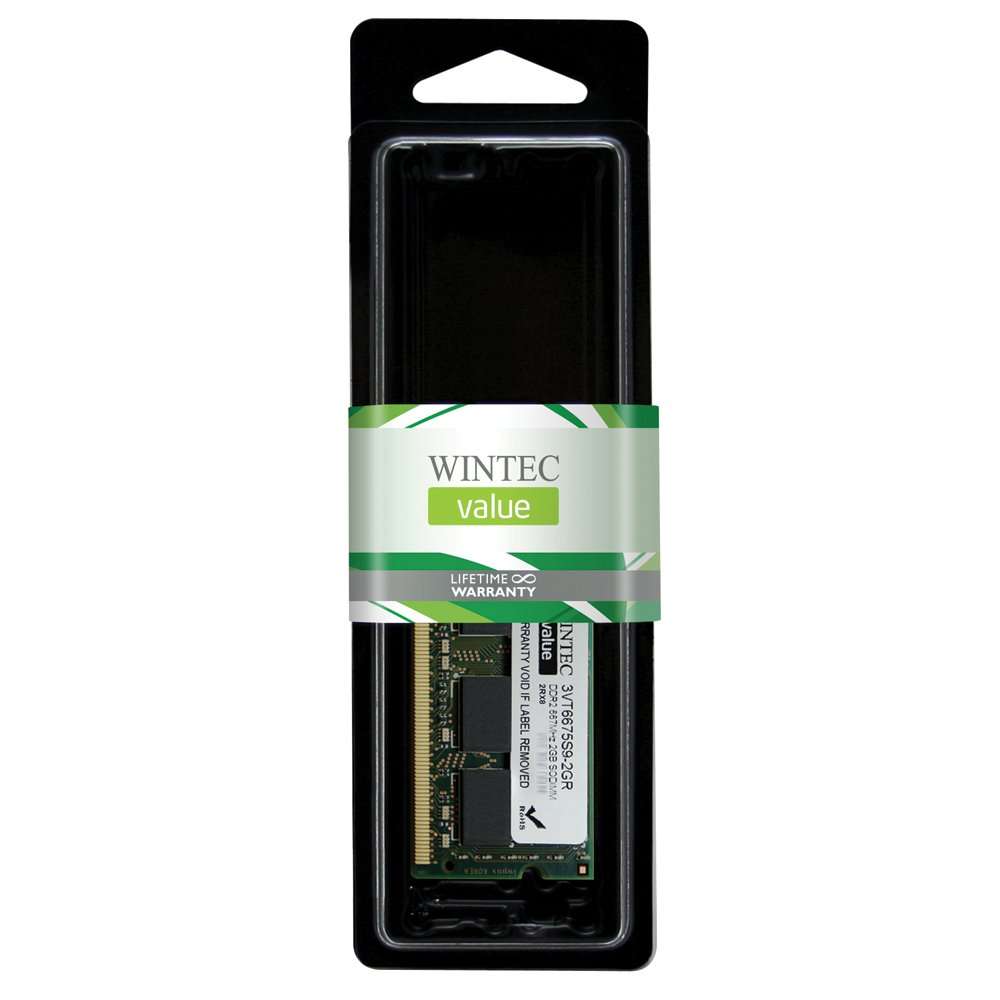 Wintec Value MHz 2GB SODIMM Retail 2Rx8 2 Not a Kit (Single) DDR2 667 (PC2 5300) 200-Pin SO-DIMM 3VT6675S9-2GR 3