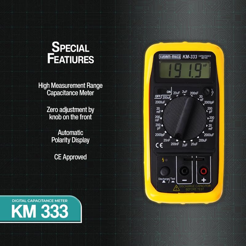 KUSAM-MECO 3½ DIGIT 1999 Counts Digital Capacitance Meter | Easy To Operate| 1 Year Warranty 6