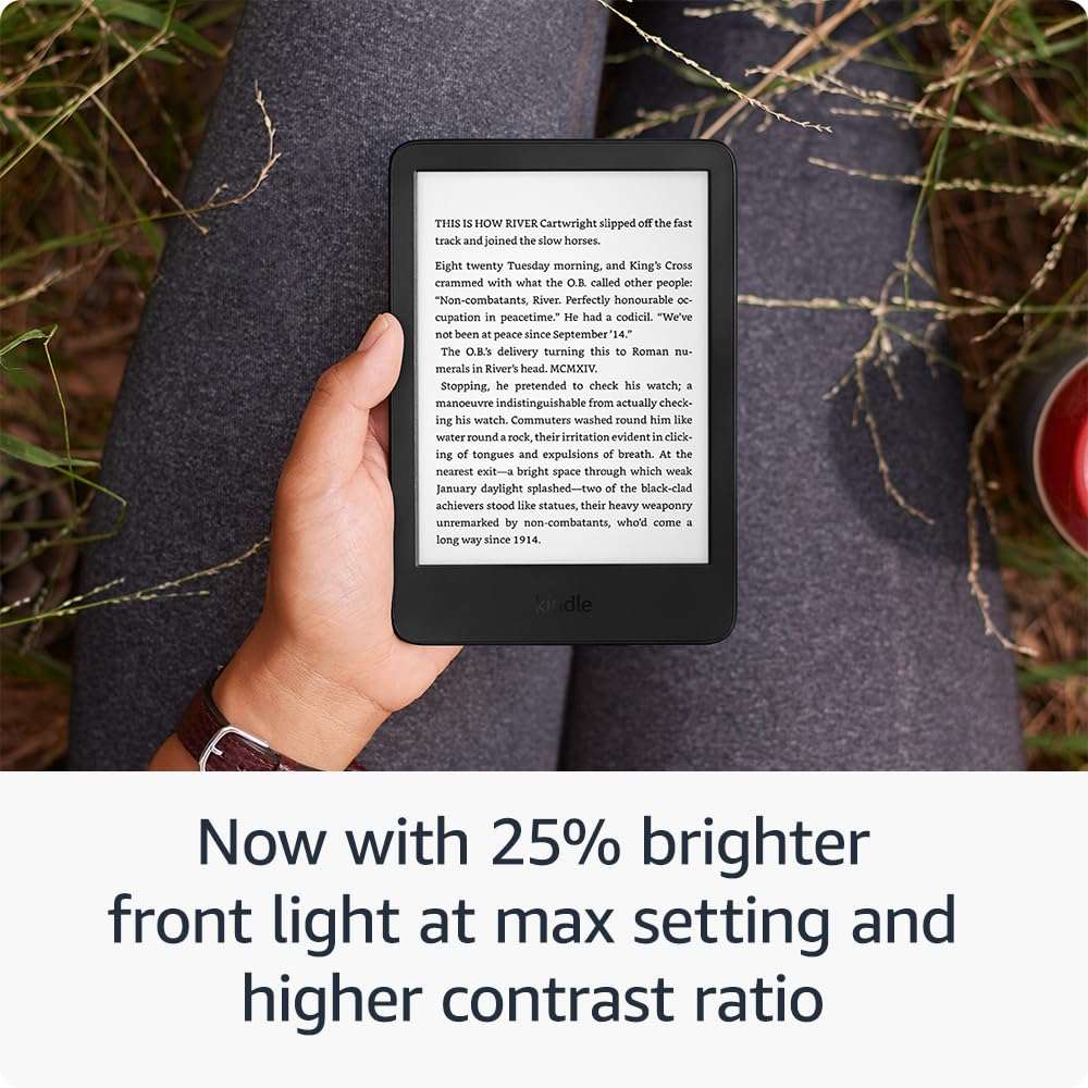 New Amazon Kindle (16 GB) - Lightest and most compact Kindle, with glare-free display, faster page turns, adjustable front light, and long battery life - Black 3