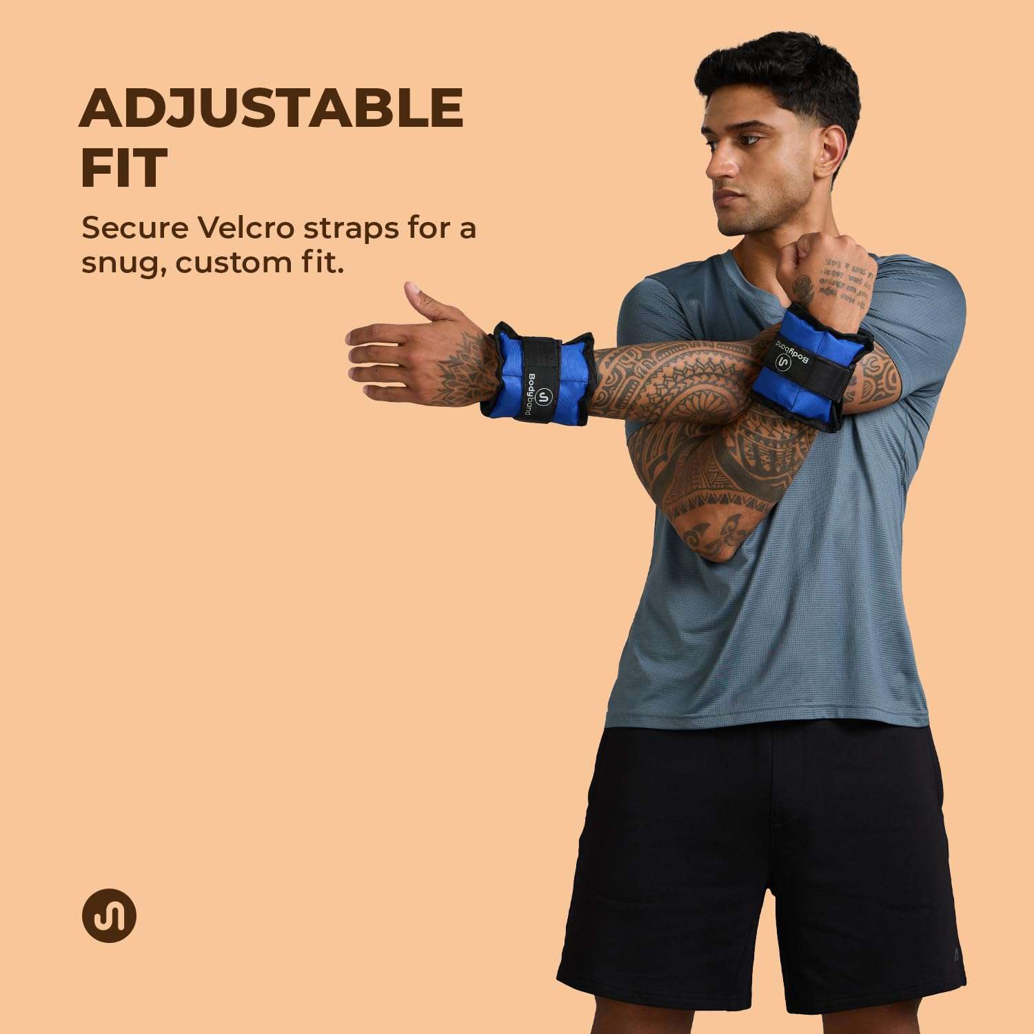 Bodyband 1kg X2 Pcs Wrist & Ankle Weights, Neoprene Resistance, Black, Velcro Strap, Strength Training, Unisex, Wearable Weight 5