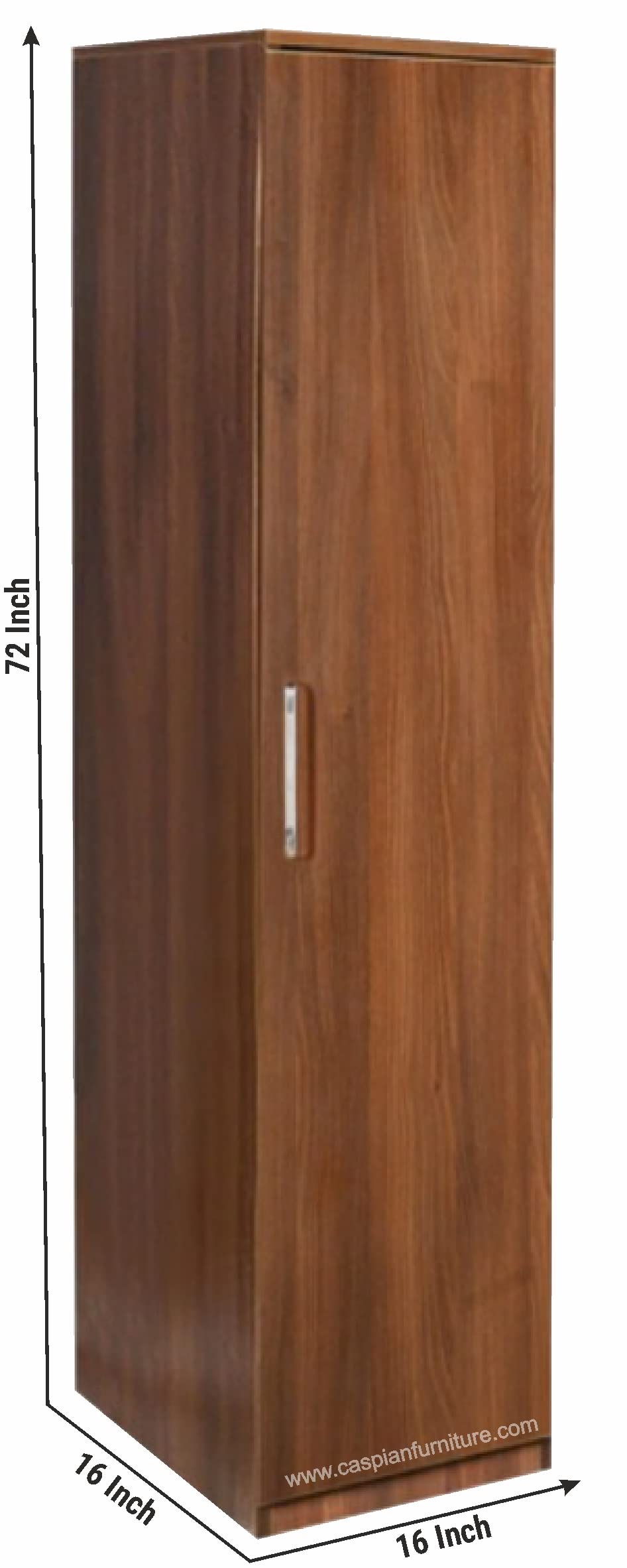 CASPIAN Furniture Light Brown Engineered Wood Single Door Wardrobe/Cupboard with 4 Shelves and 5 compartments | Home Storage Cupboard 5