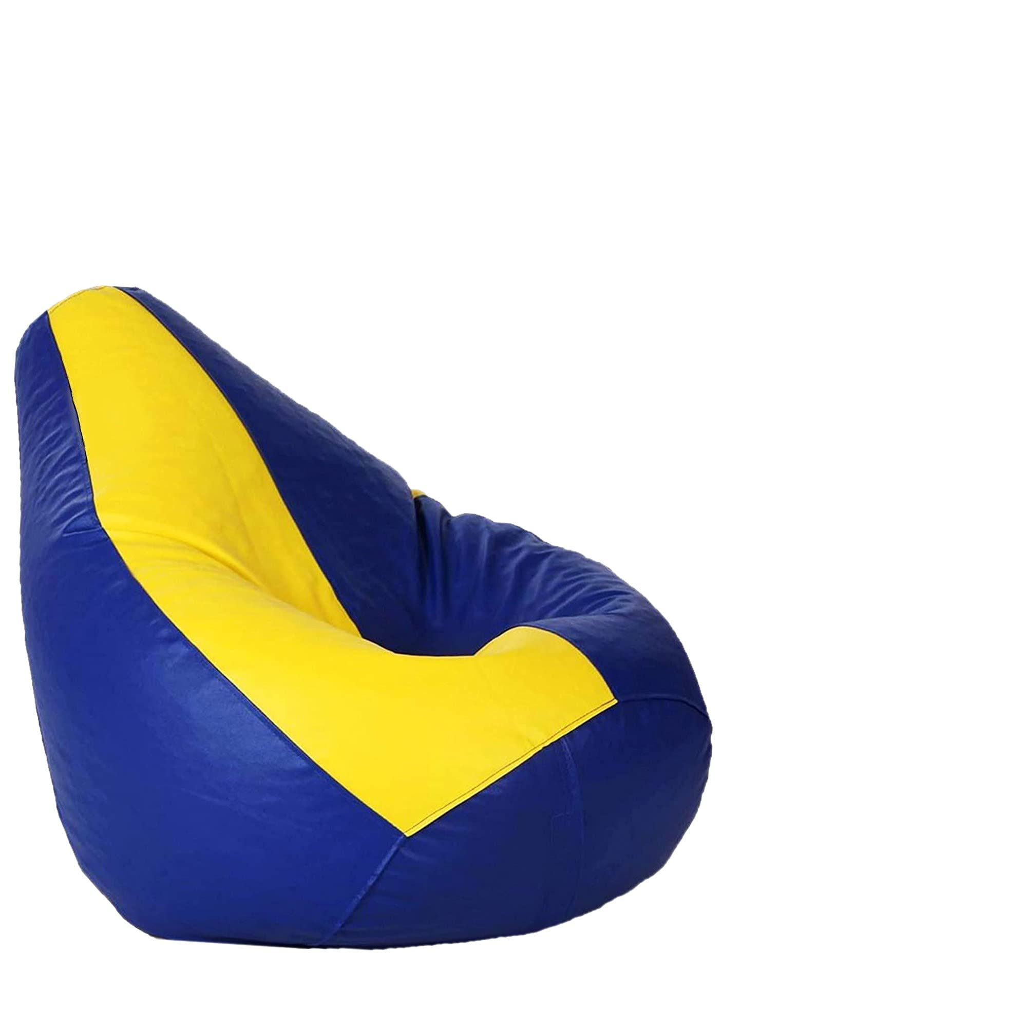 LEXAVI Brand - Beanbag with Footrest Combo Filled with Beans/ fillers Size XXXL- (Blue Yellow) 3