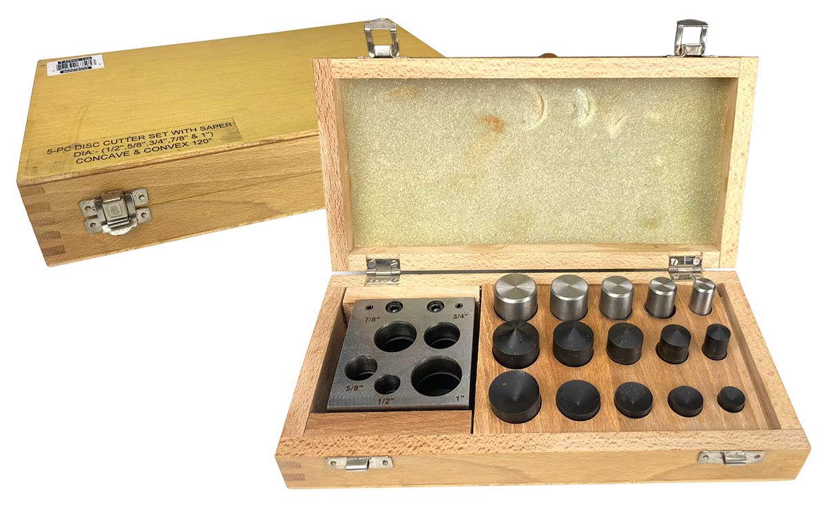 BENCH WIZARD Disc Cutter Set | Hardened Steel Punch Tools for Jewelry Making | Variety of Cutter Sizes | Cuts (1.6 mm) Thick Metals | Secure Storage Box | Precision Crafting 1