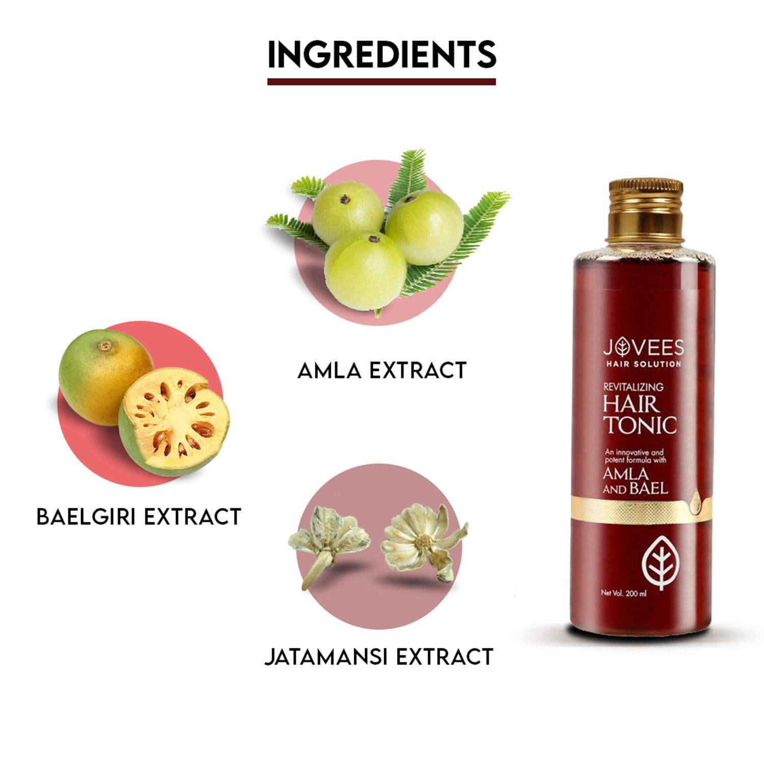 Jovees Herbal Revitalising Amla & Bael Hair Tonic | Gives Long, Strong & Thick Hair | For All Hair Types 200ml 4